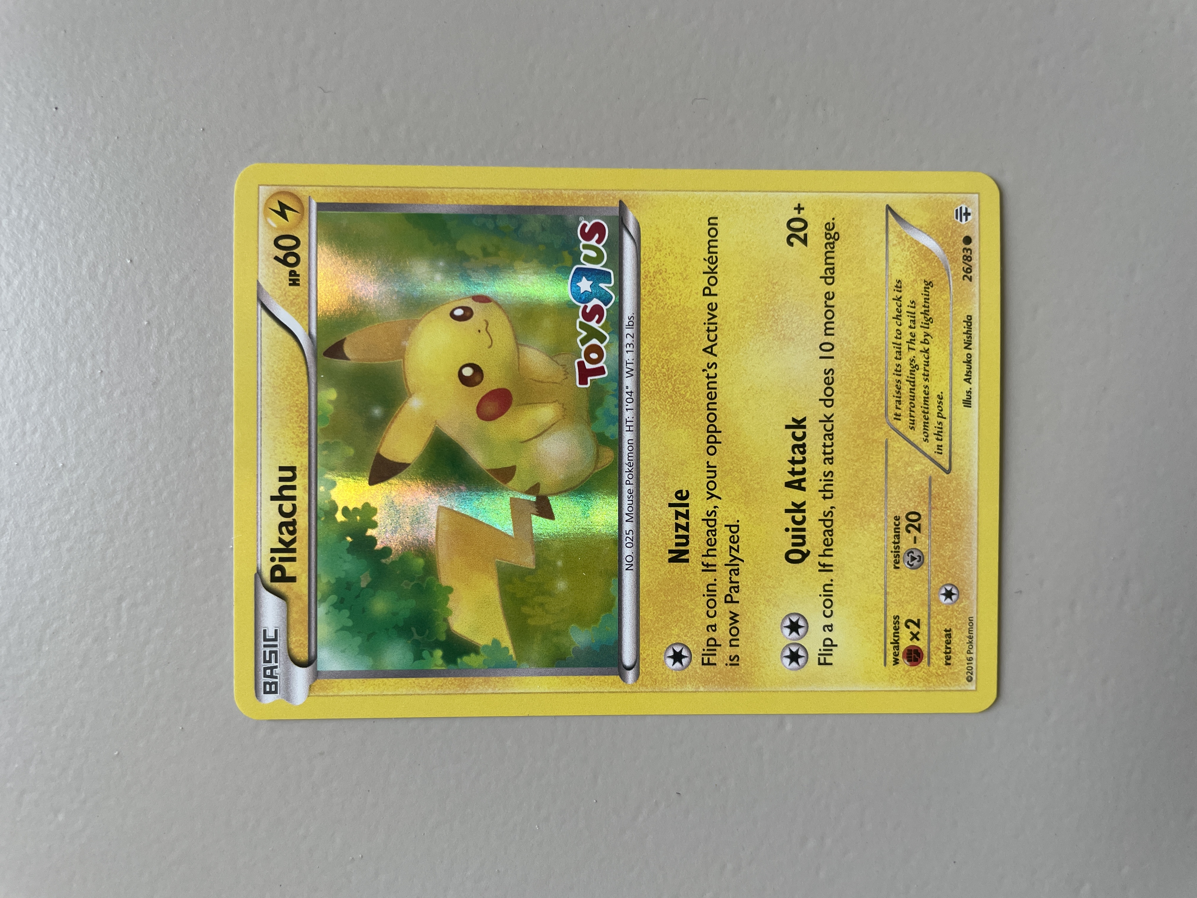 Pikachu Toys R Us Pokemon Promo Card 