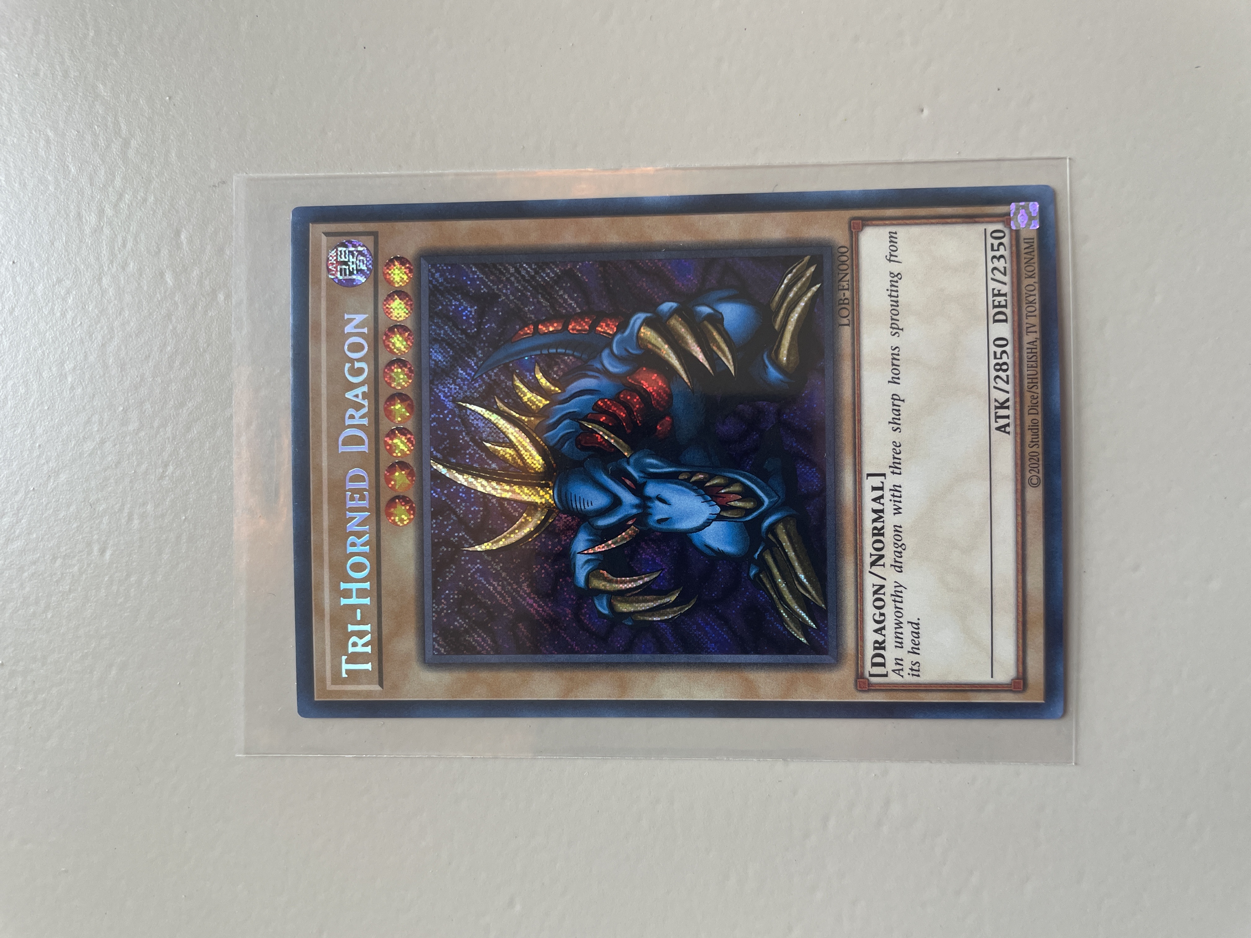 Tri-Horned Dragon Card LOB 25th Anniversary Secret Rare 