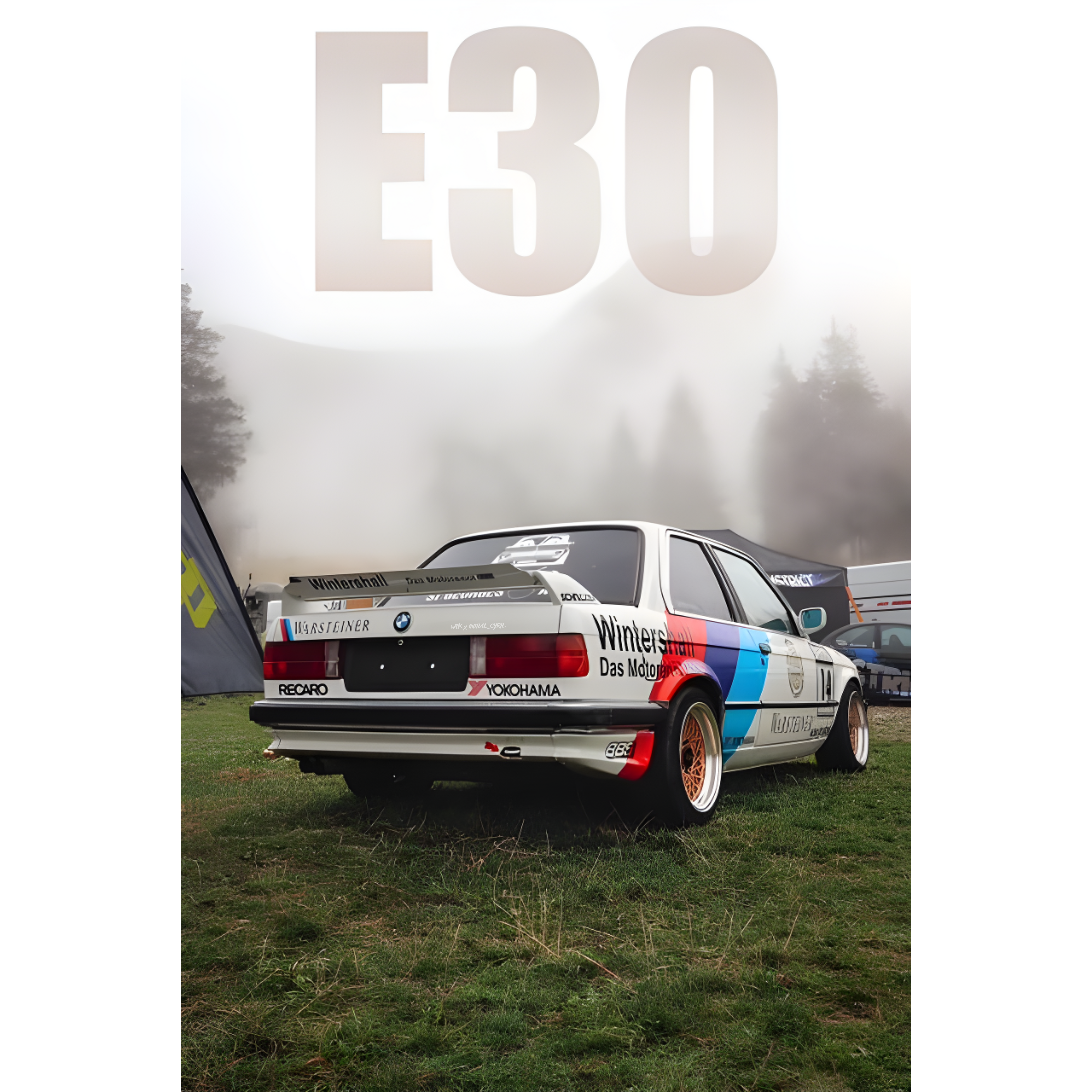 Poster Bmw E30 / WTK x INITIAL_CYRIL