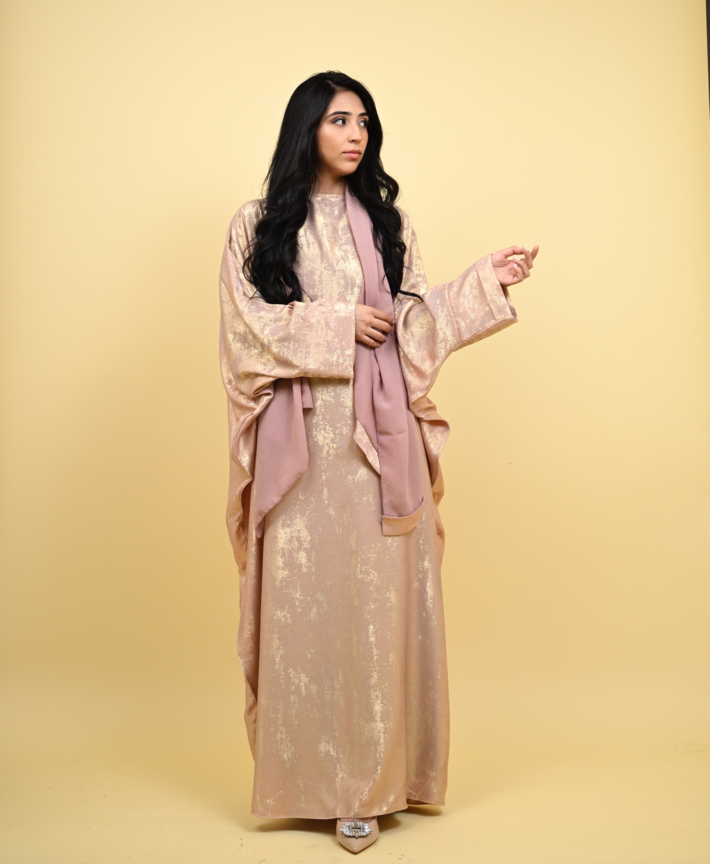 Saba - Foil print Butterfly Abaya 