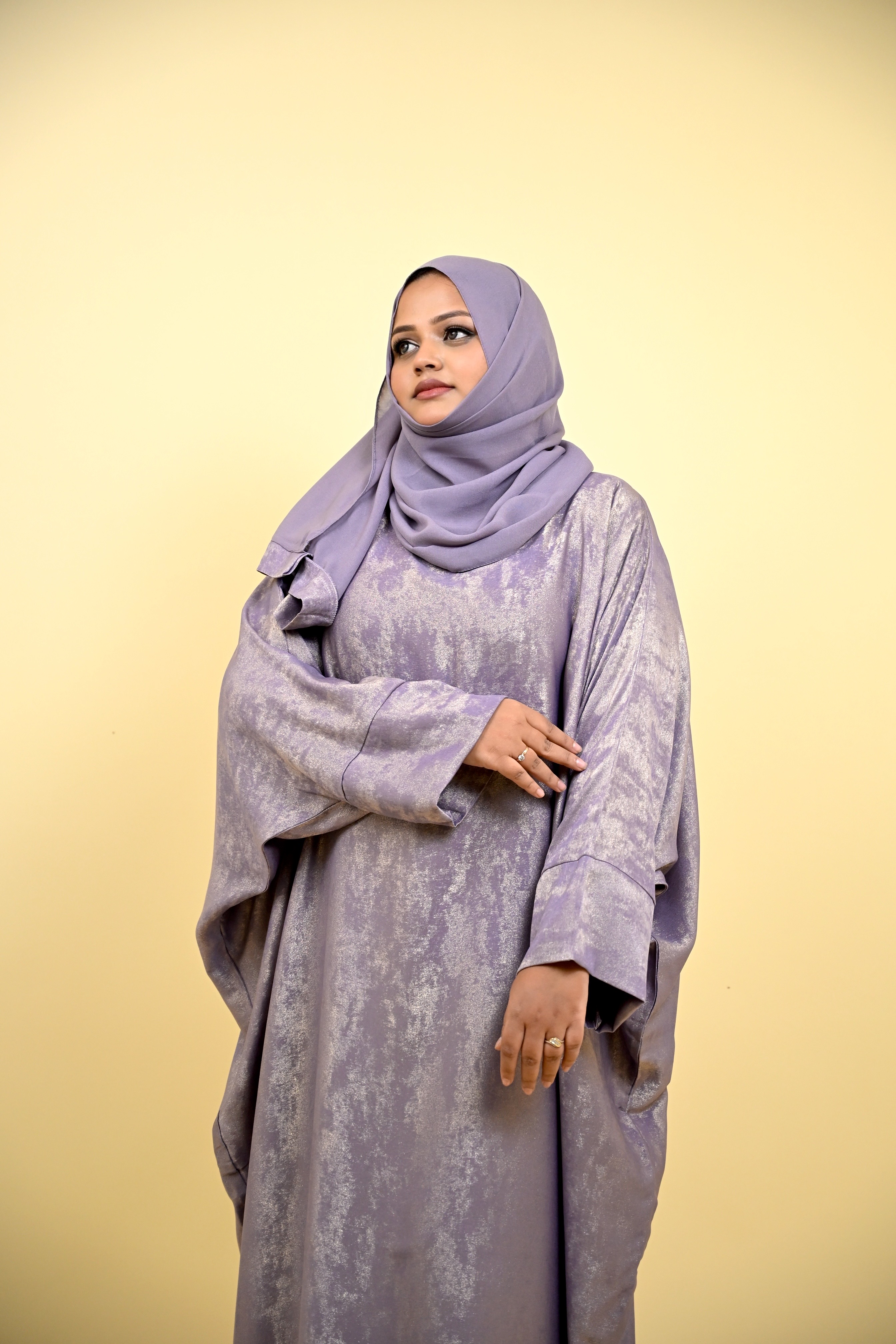 Foil print Butterfly Abaya 