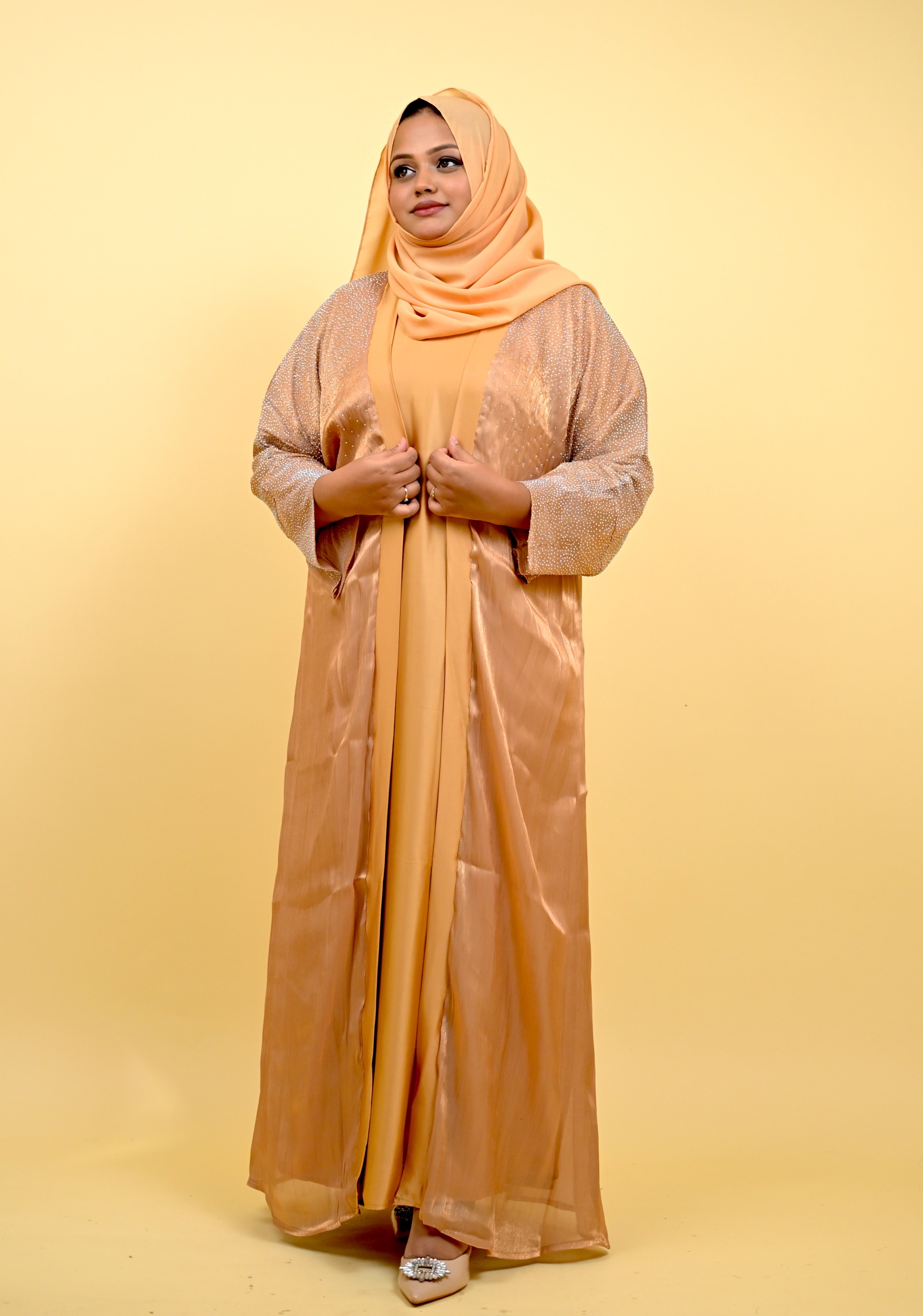 Sadiya - 3 Pc Organza abaya Set 