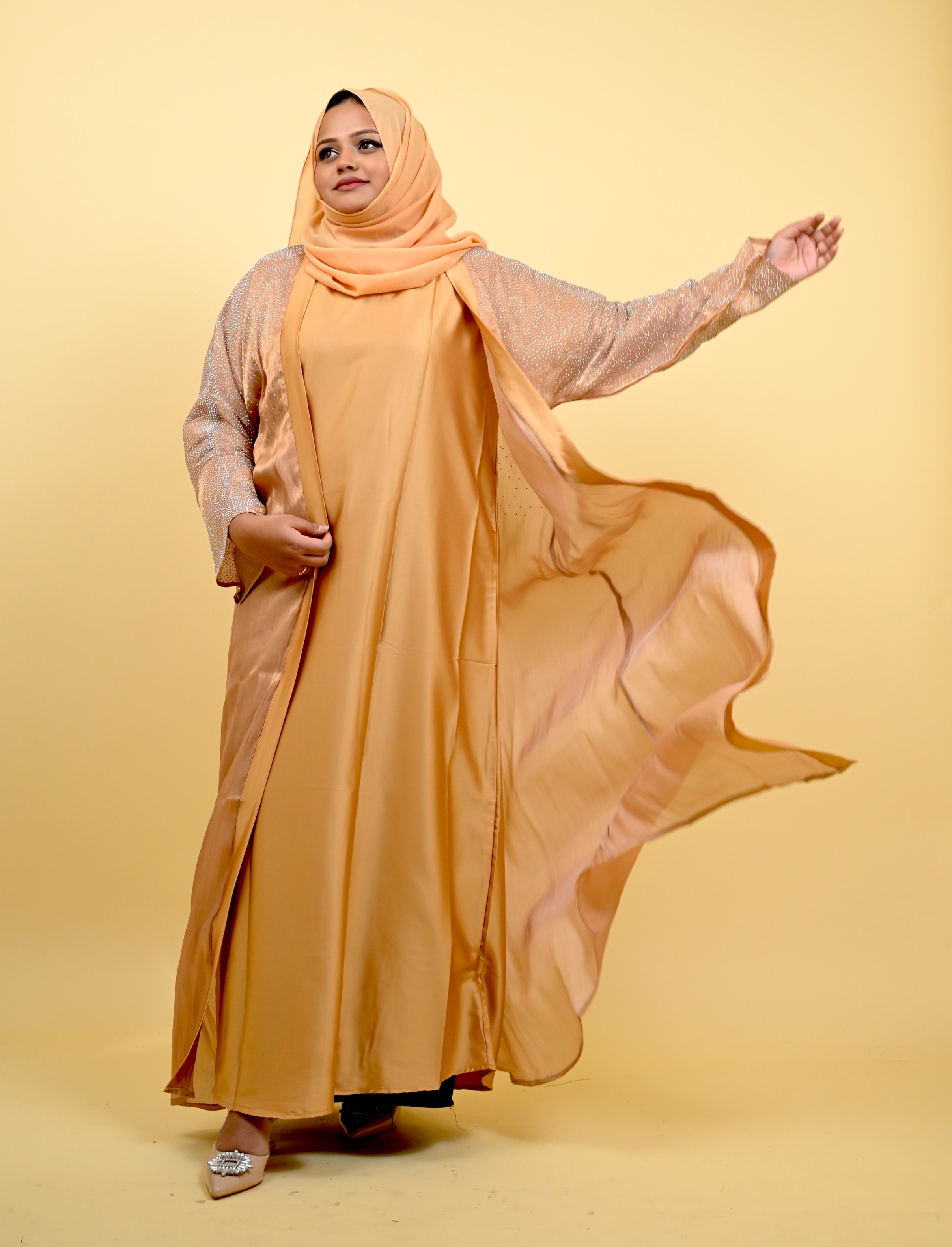 Sadiya - 3 Pc Organza abaya Set 