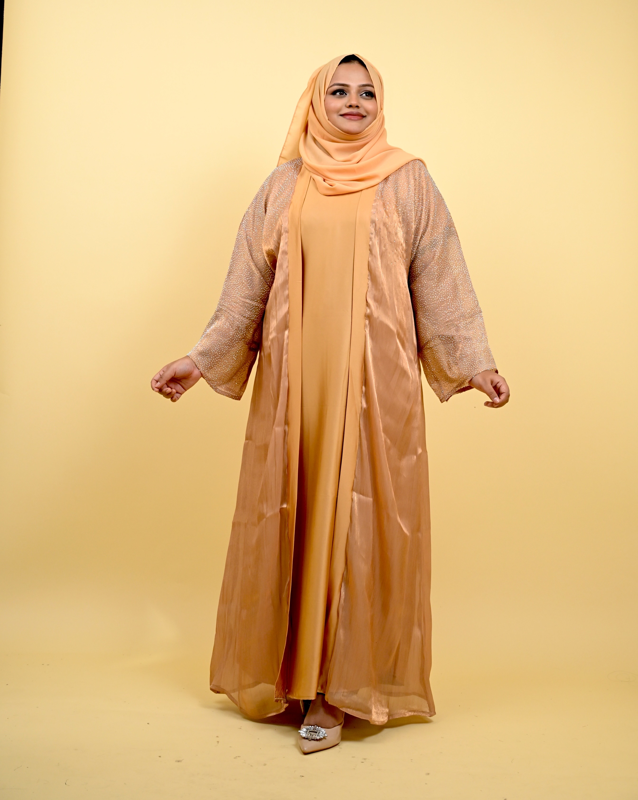 Sadiya - 3 Pc Organza abaya Set 