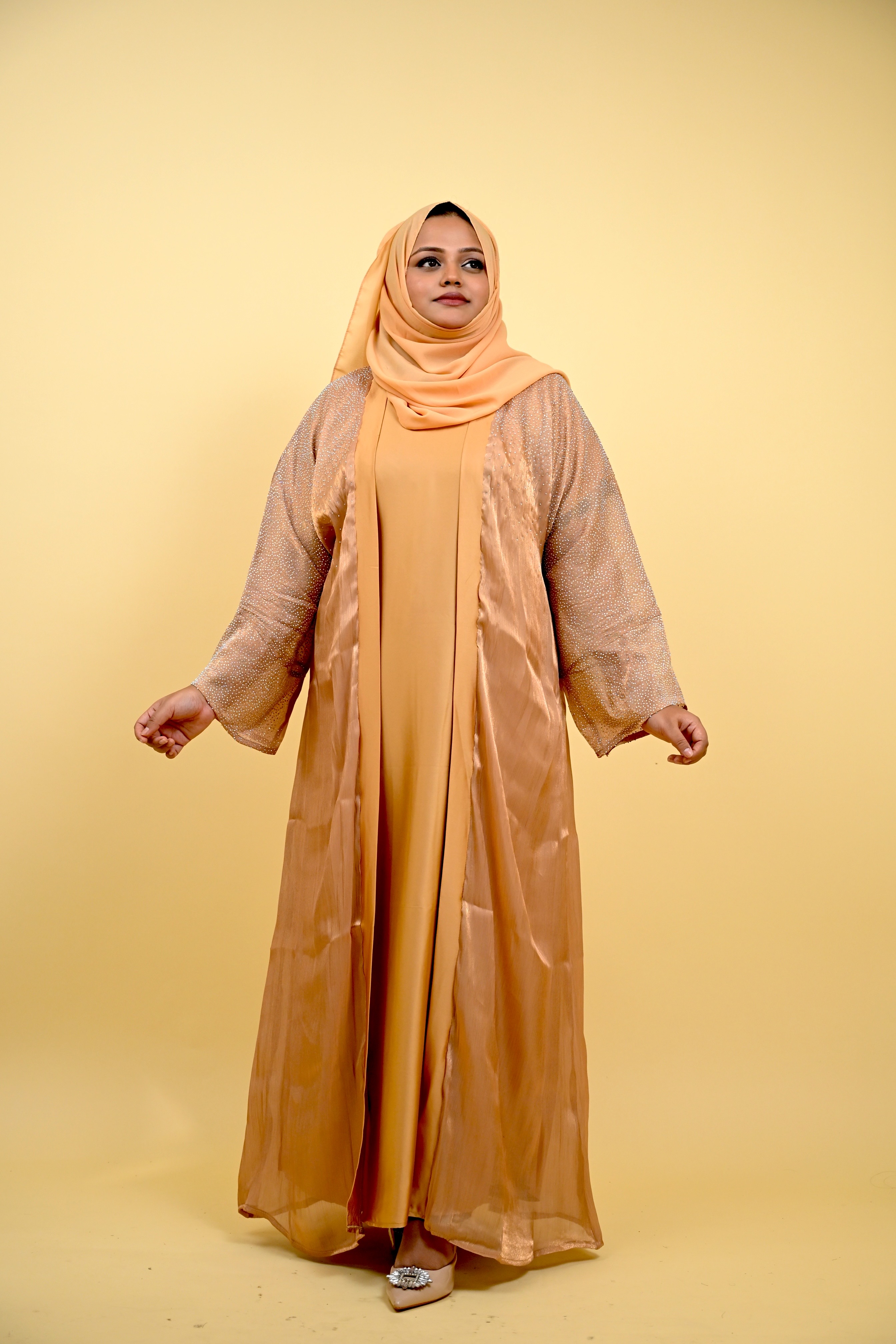 Sadiya - 3 Pc Organza abaya Set 