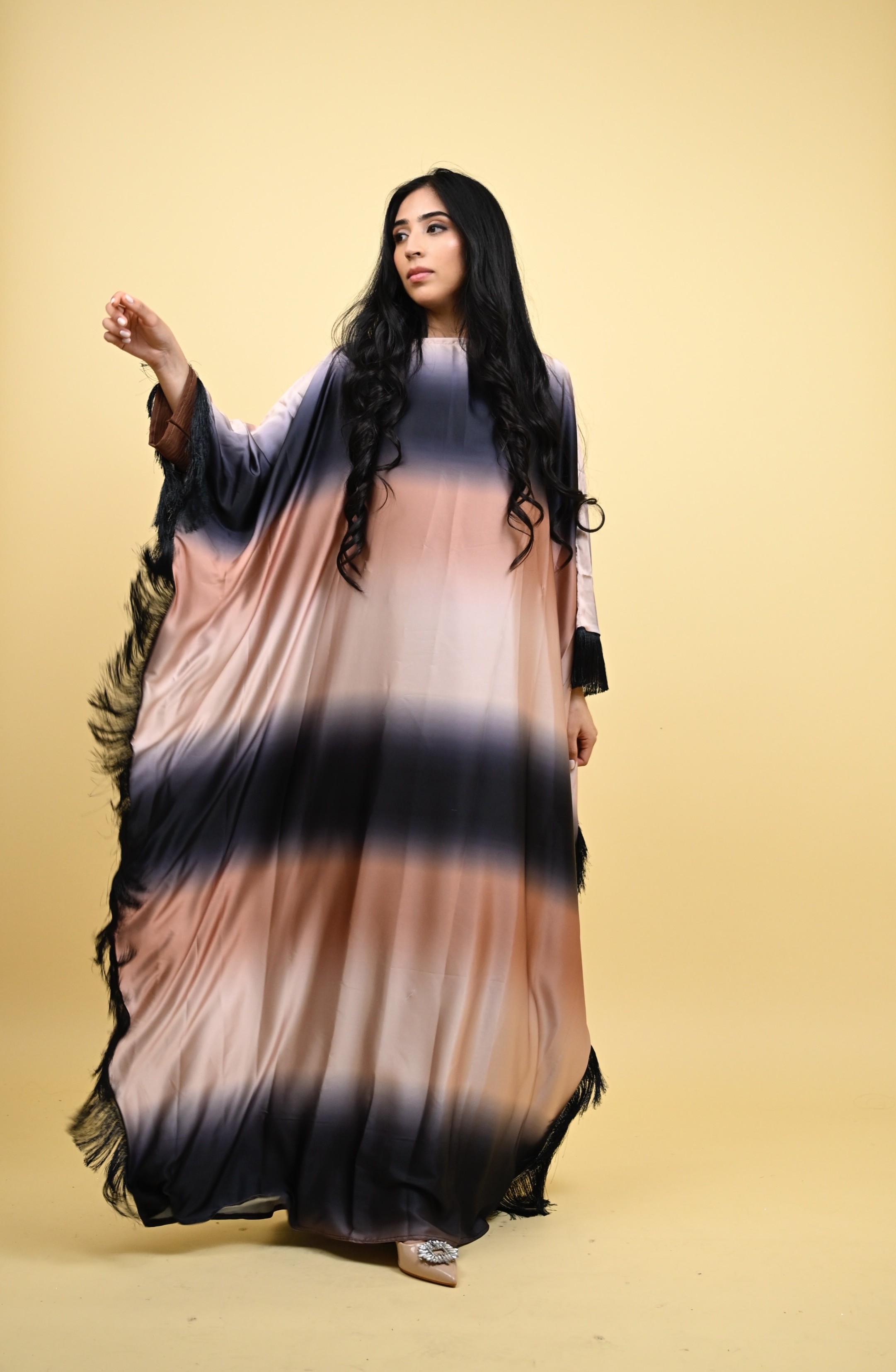 Firdose - Ombre tassel Butterfly  abaya 
