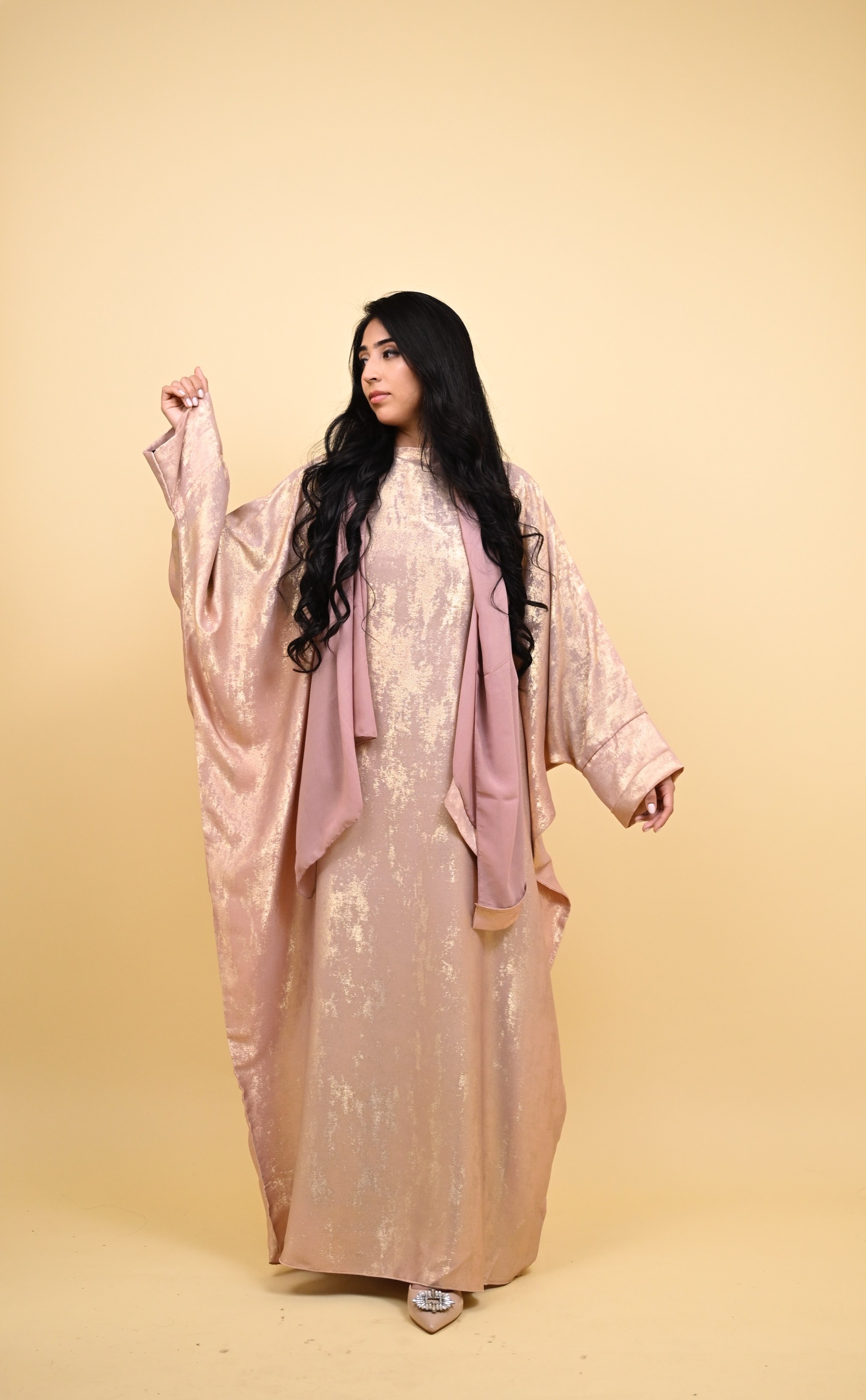 Saba - Foil print Butterfly Abaya 