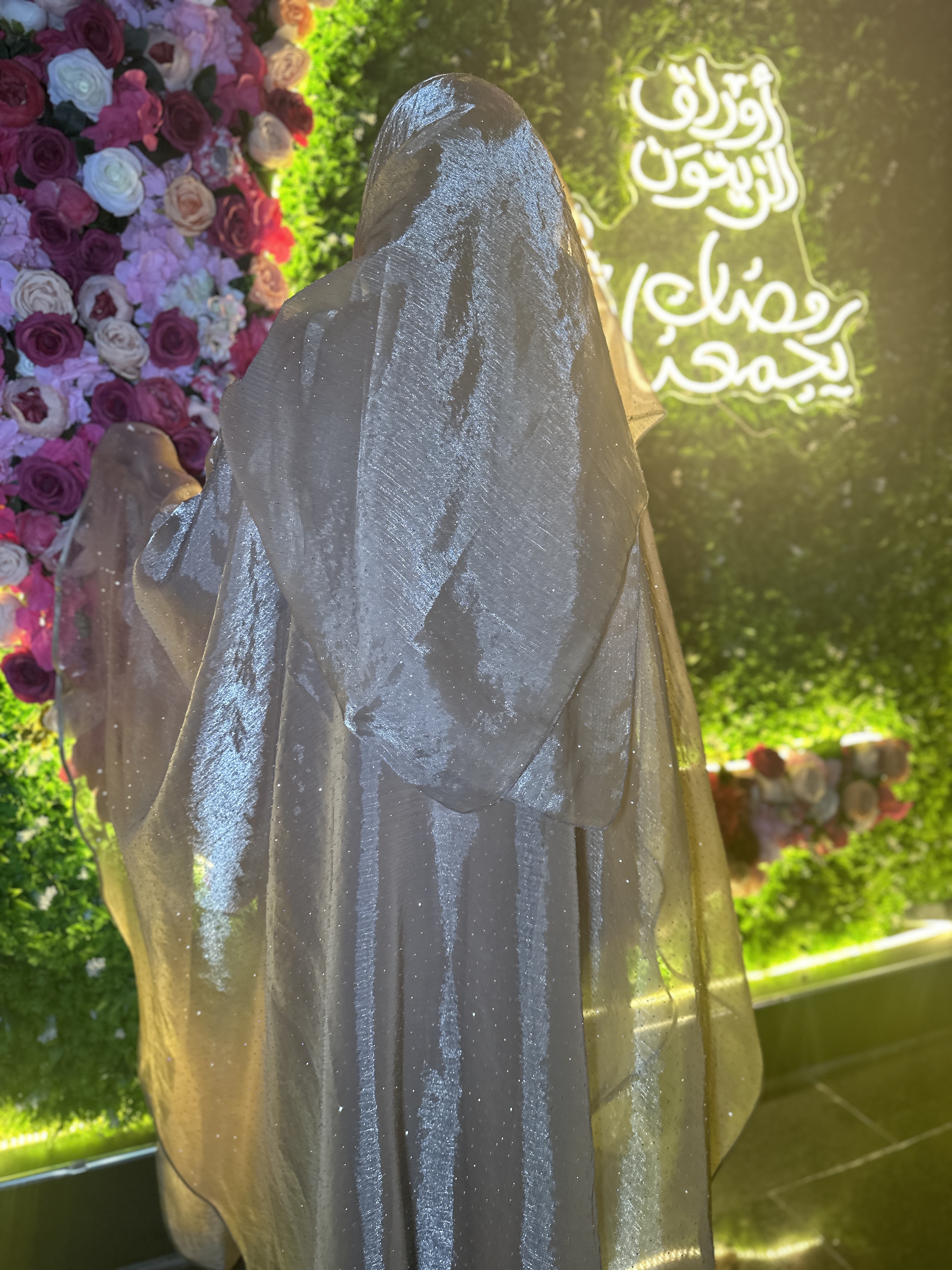 Sanober -golden organza abaya   