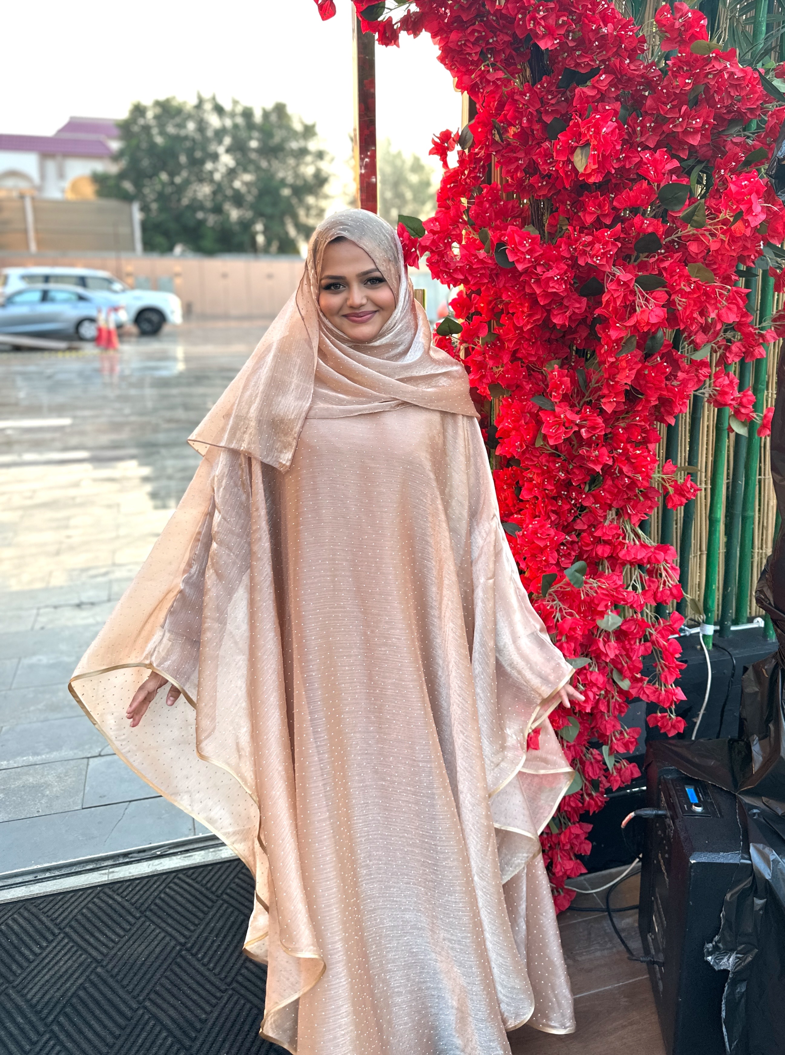 Sanober -golden organza abaya