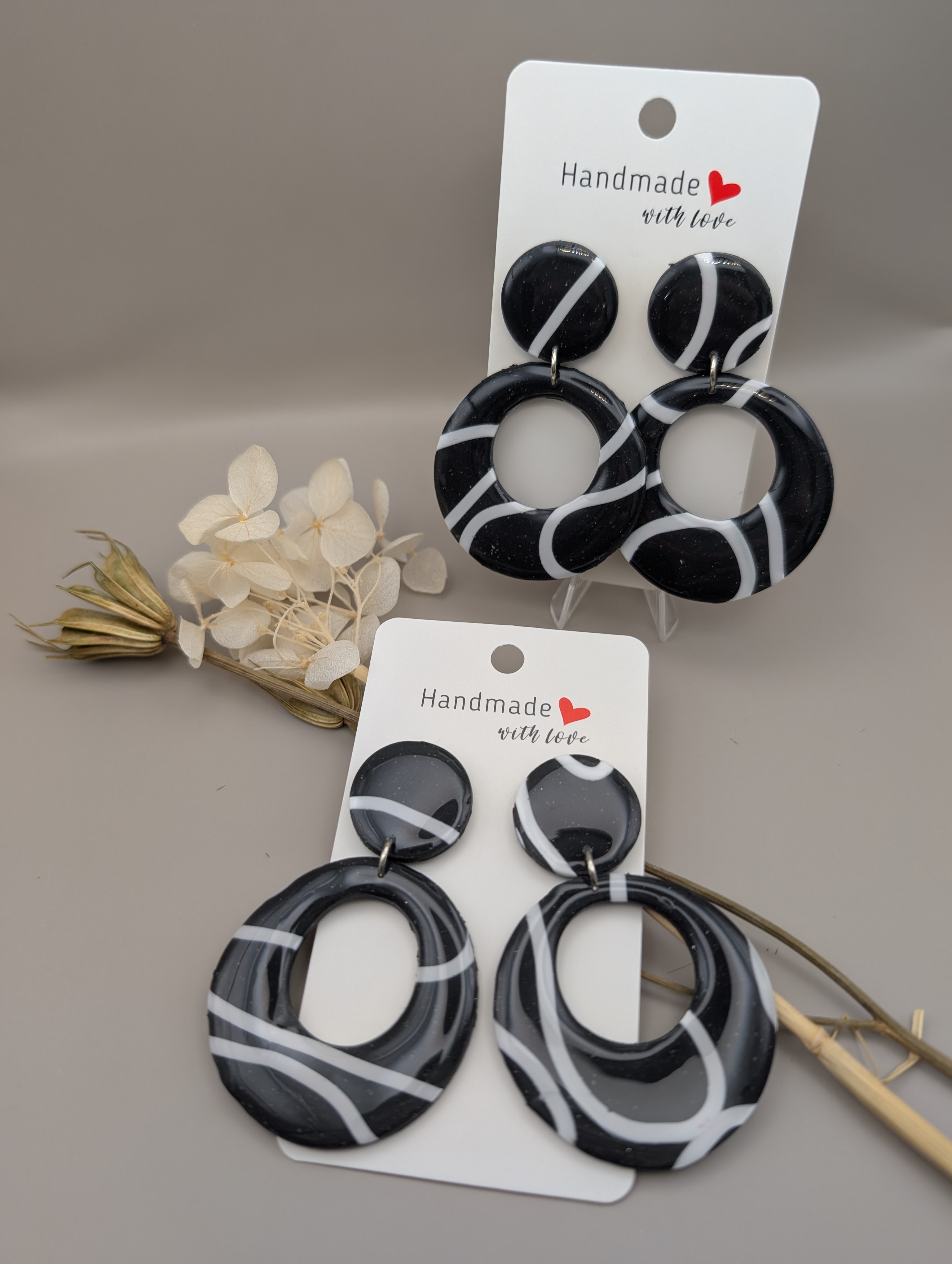 Ohrring elegant Black`n`White 