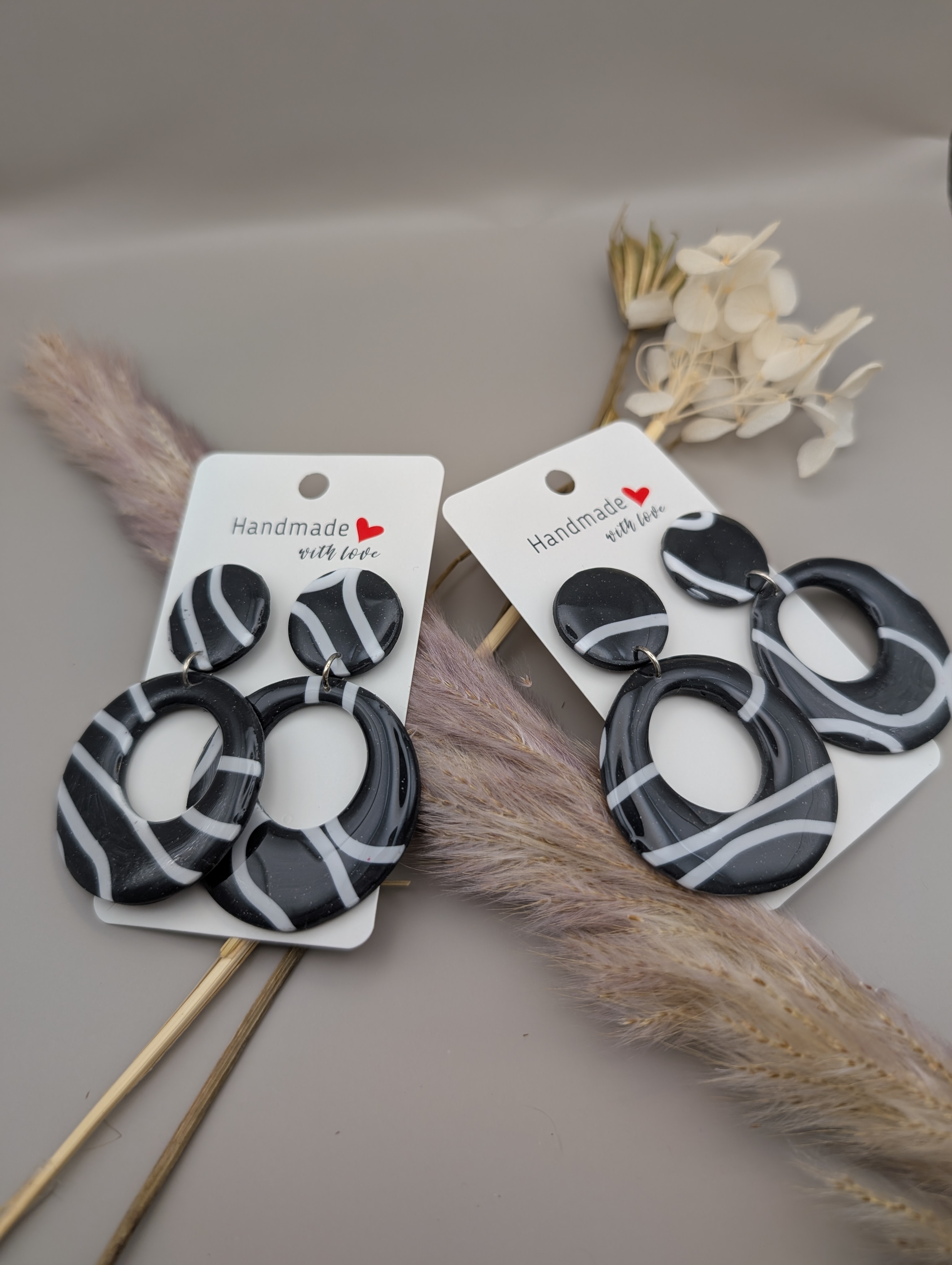 Ohrring elegant Black`n`White 