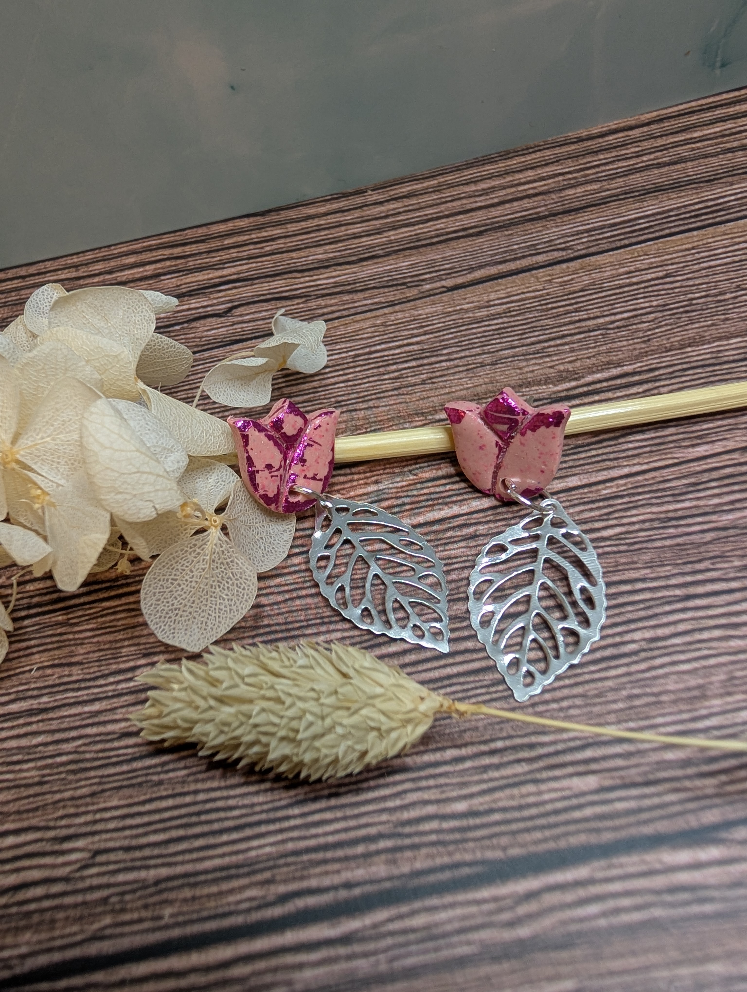 Ohrring Metall Flower