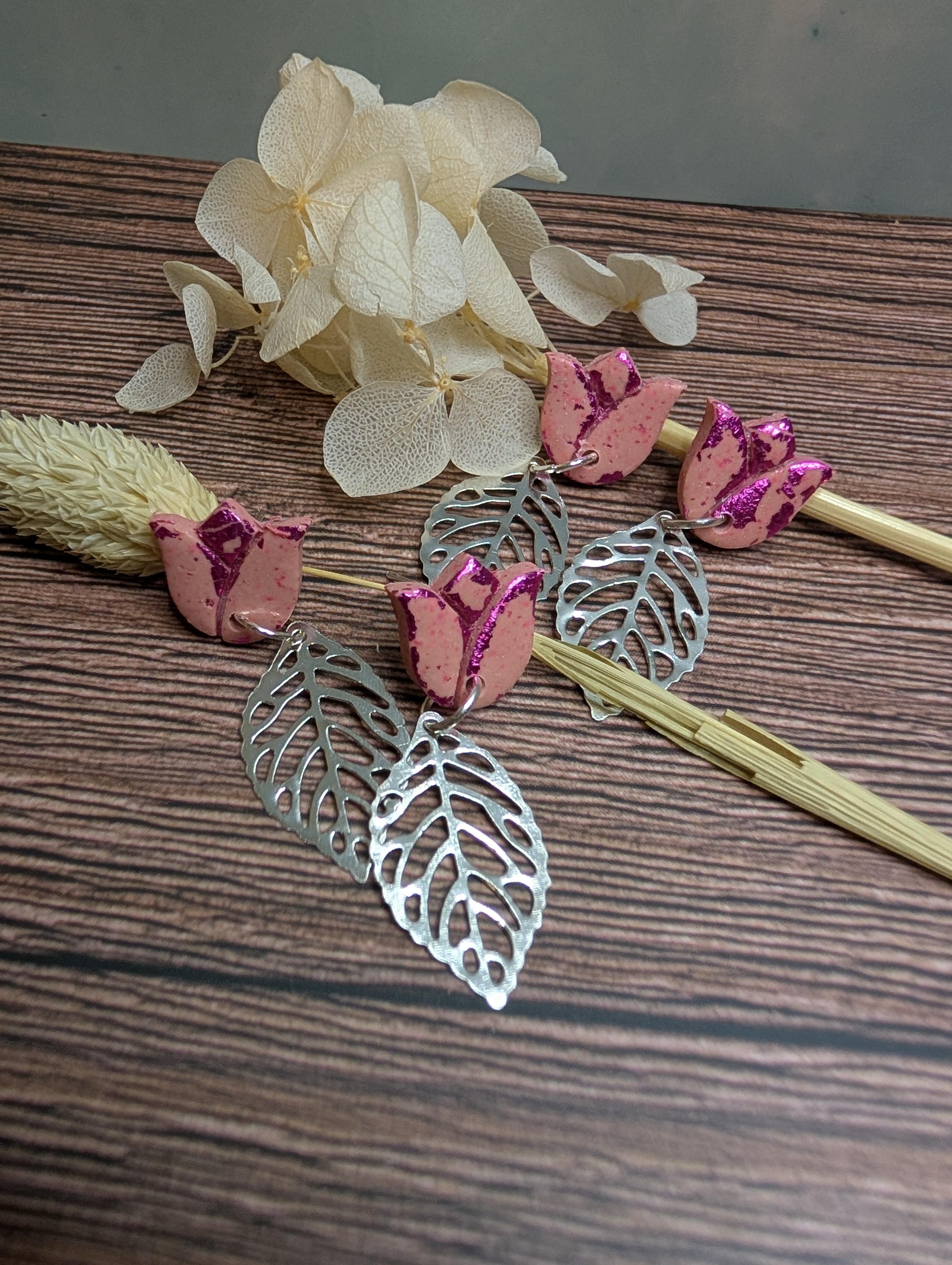 Ohrring Metall Flower