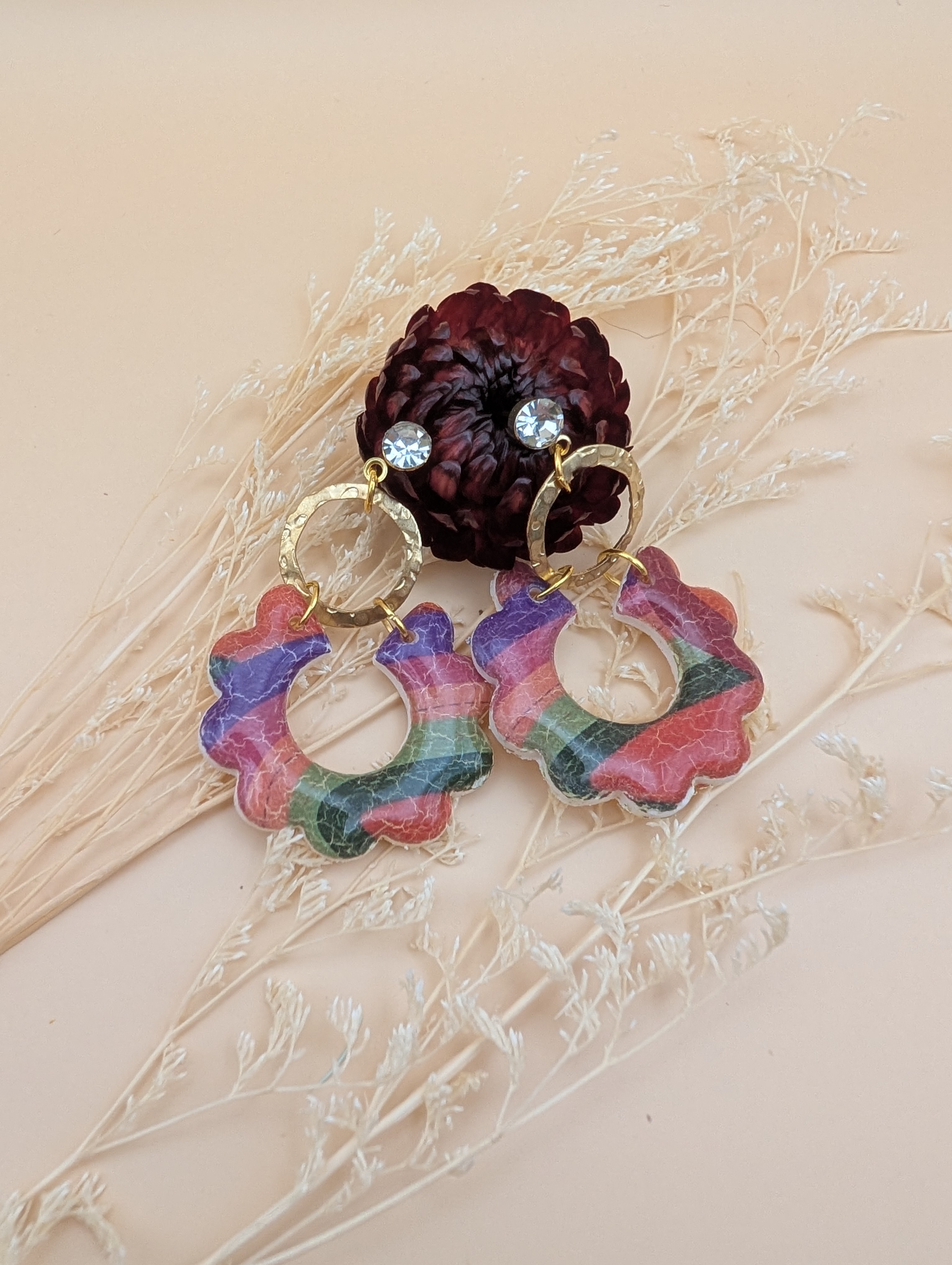 Ohrring Rainbow Flower