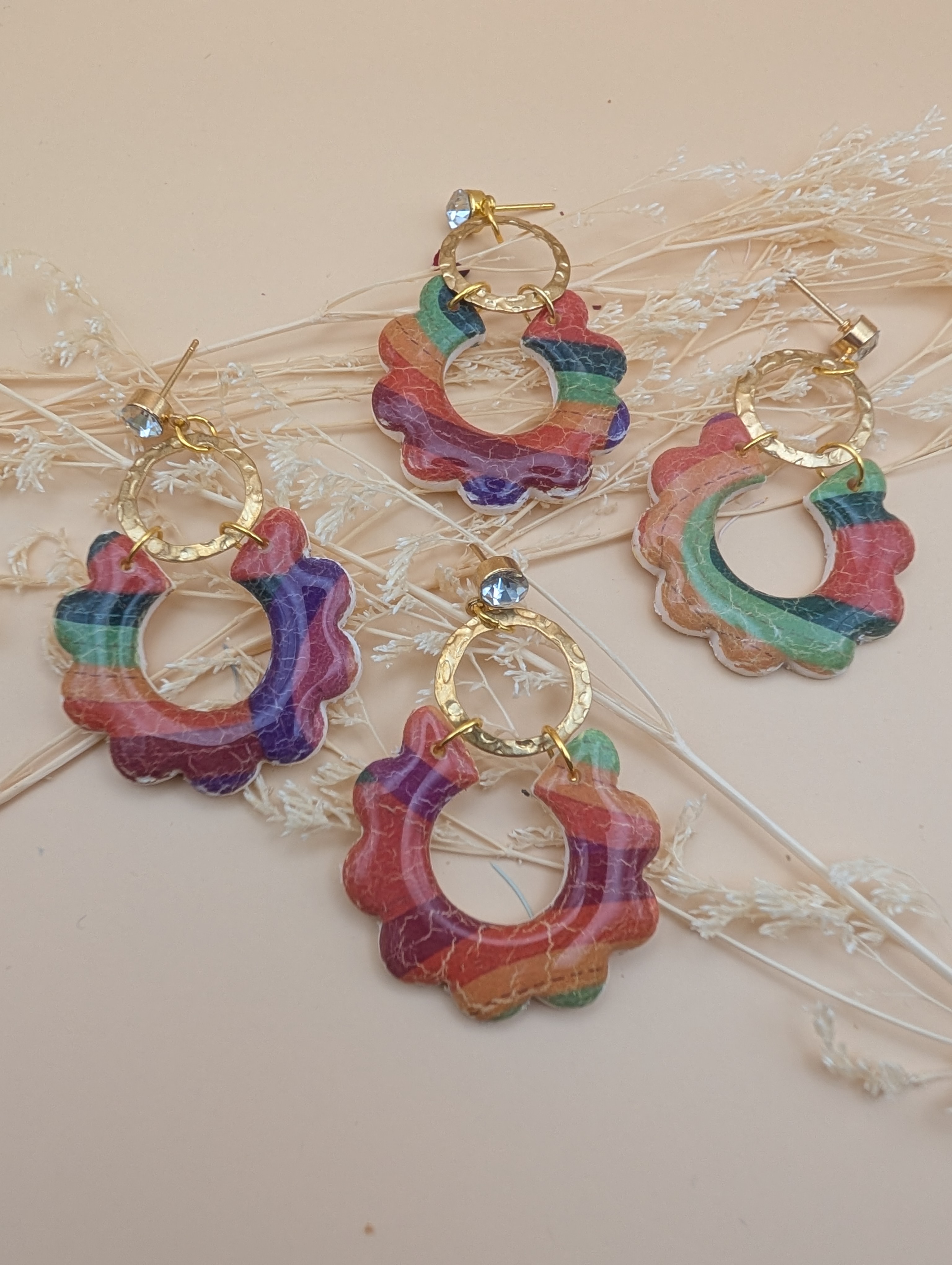 Ohrring Rainbow Flower