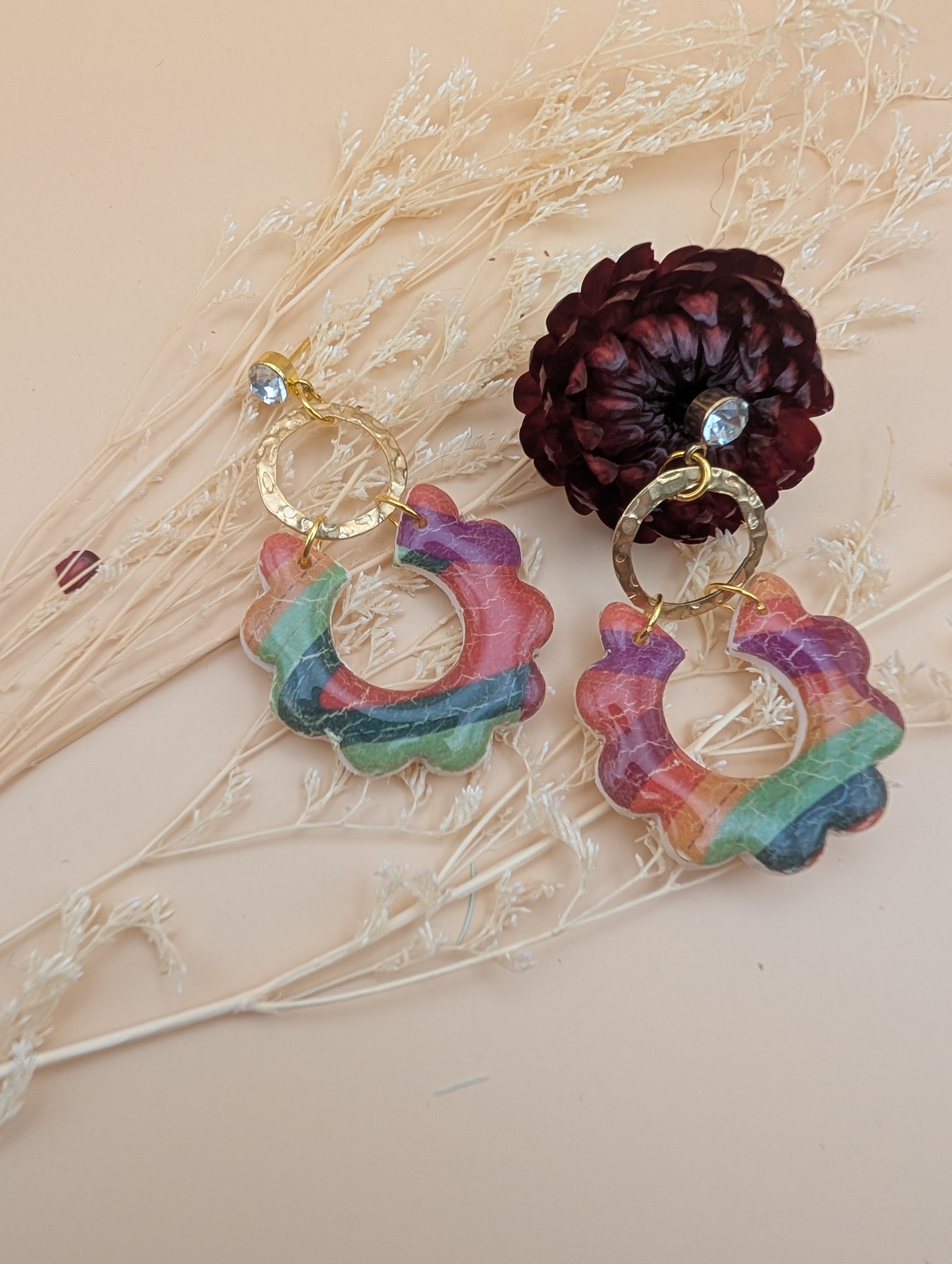 Ohrring Rainbow Flower