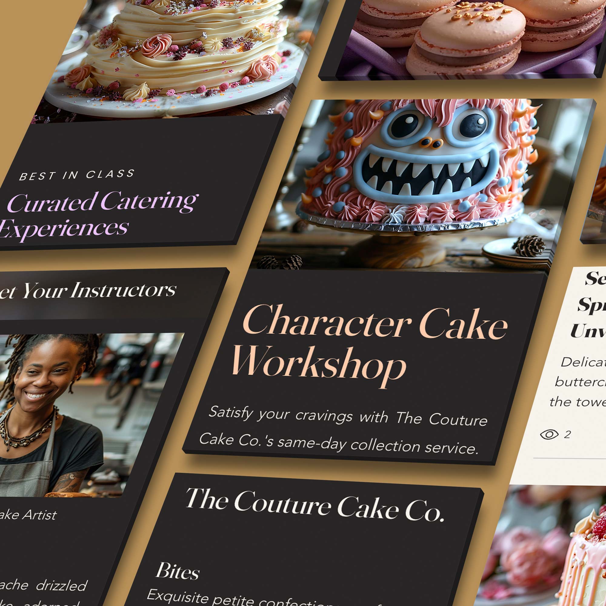 Couture Cakes . Wix Website Template for Bakeries, Restaurants, Cafés + Catering Businesses