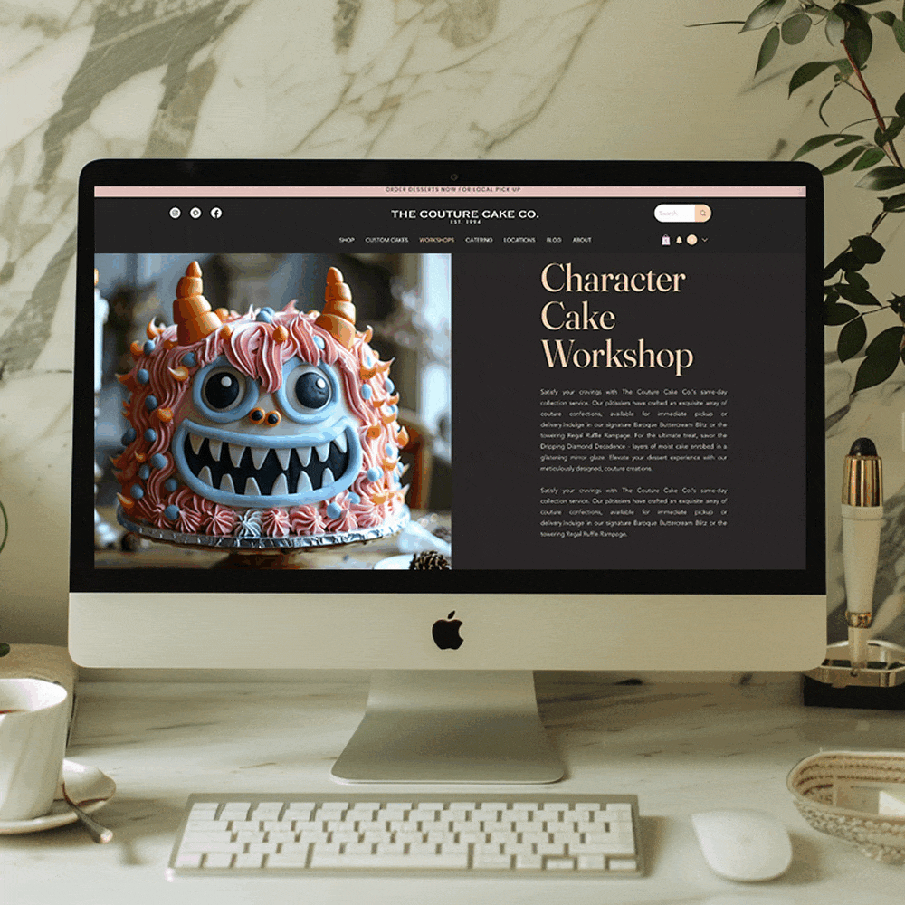 Couture Cakes . Wix Website Template for Bakeries, Restaurants, Cafés + Catering Businesses