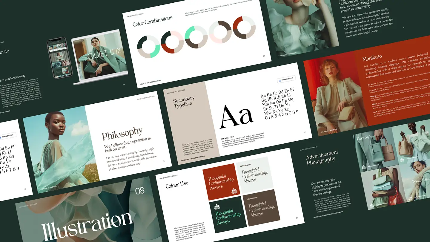 Lux Curator Luxury Brand Identity Guide . Canva Template