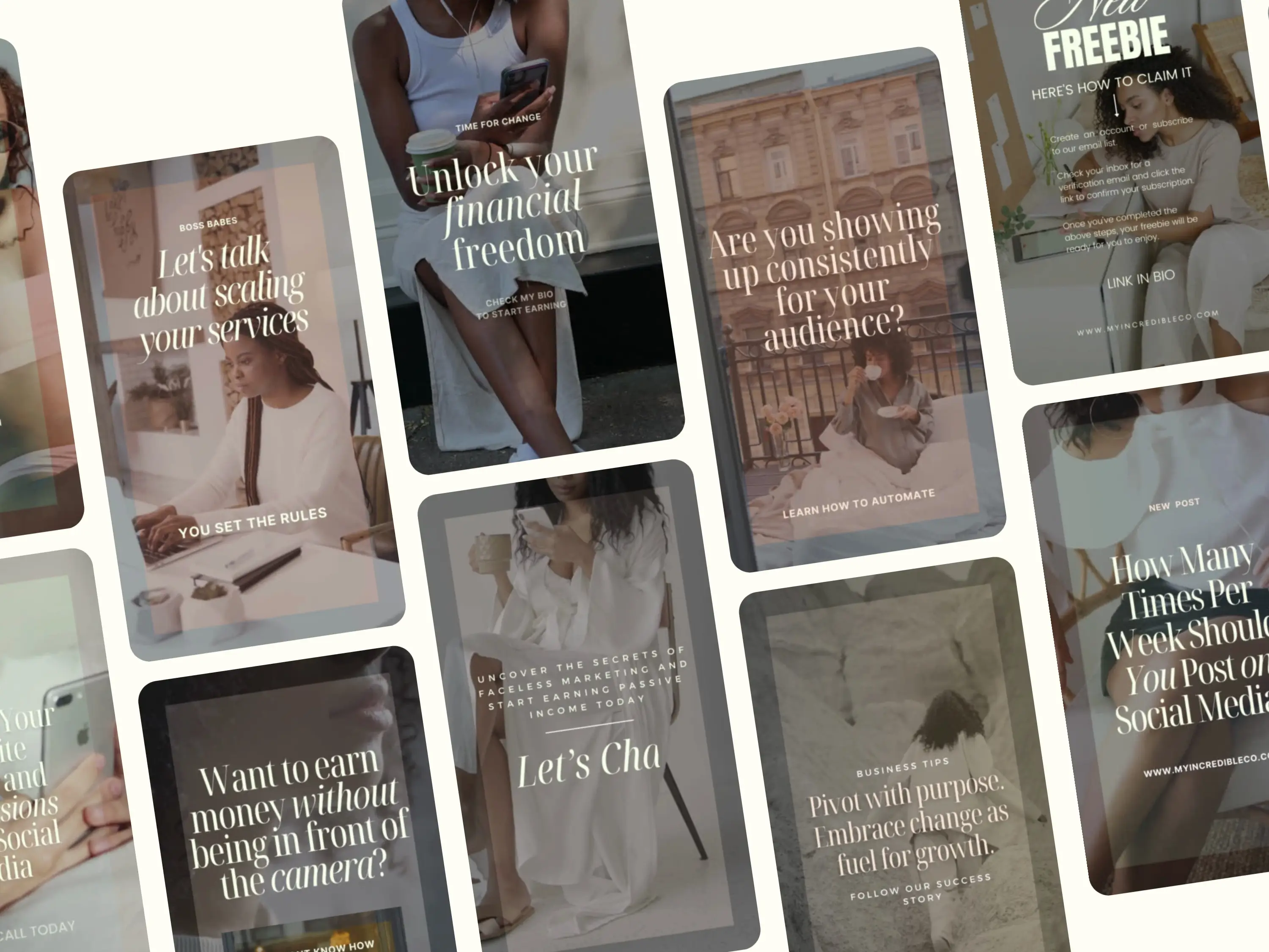 30 Social Faceless Melanin Reels . Canva Templates