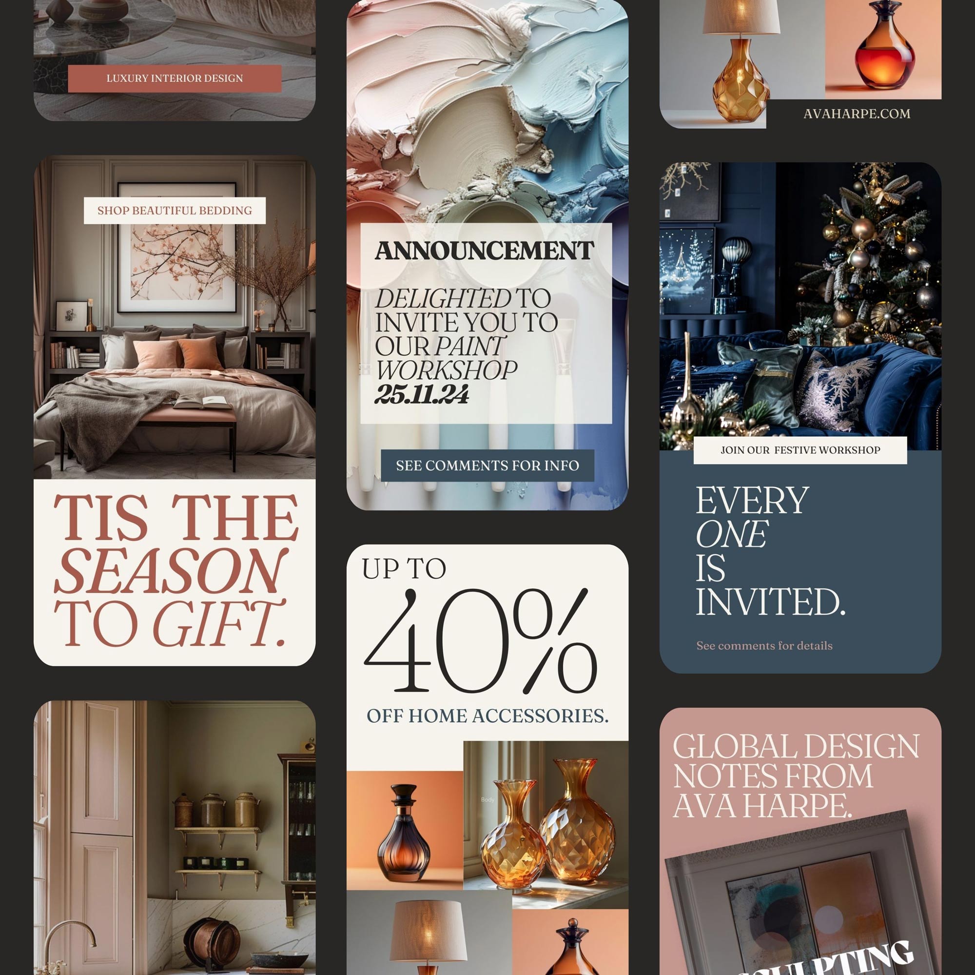 The Ava . Canva Social Media Template Set