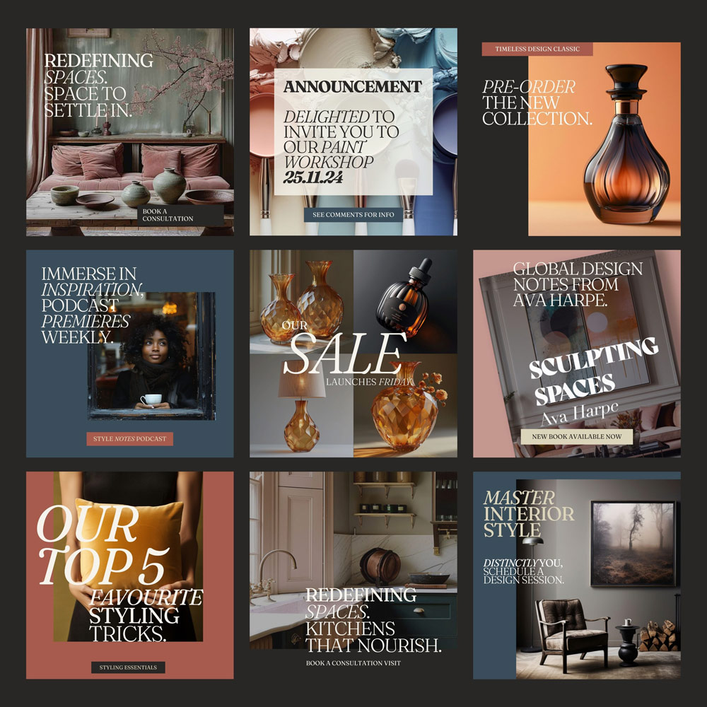 The Ava . Canva Social Media Template Set
