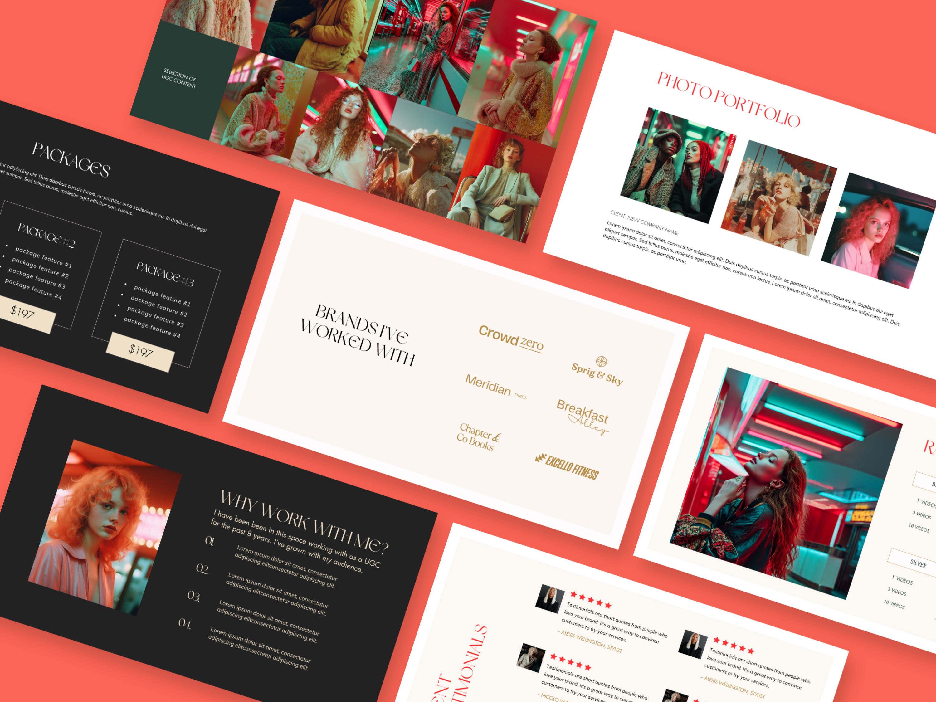Creative Influencer Freelance UGC Portfolio Proposal Canva Template 