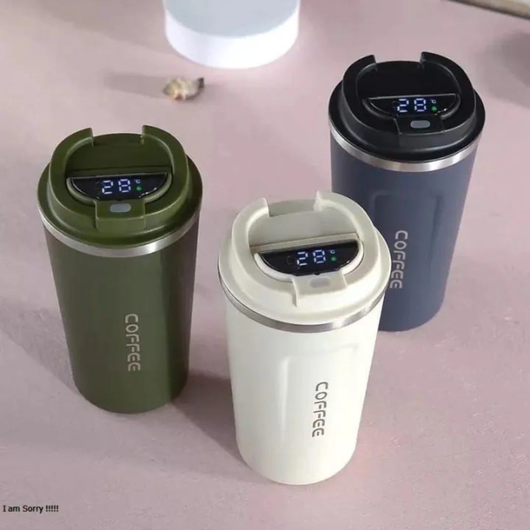 (PK - Website Categroy) Smart Temperature Display Coffee Mug | Insulated Travel Tumbler Mug
