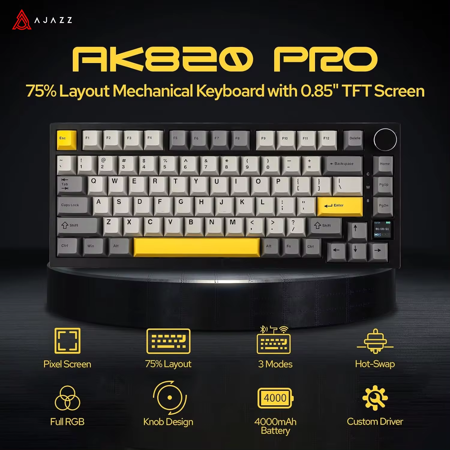 (AOW - Website Category) Ajazz AK820 Pro Gaming Mechanical Keyboard