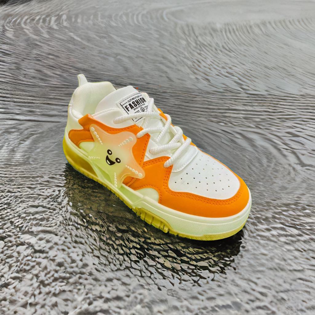 (PK - Website Categroy) Stylish Orange and White Sneaker - Stylish Women's Casual