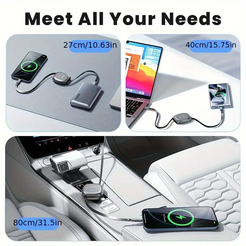 PD 100W Retractable Cable