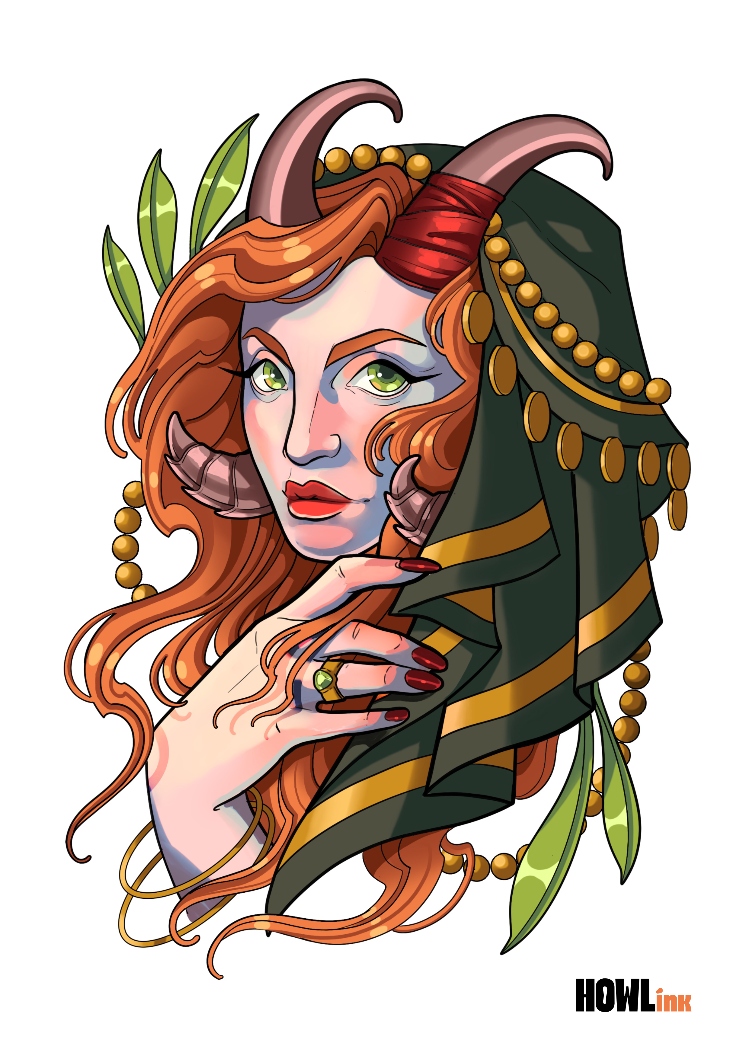 Lámina Dama con pañuelo