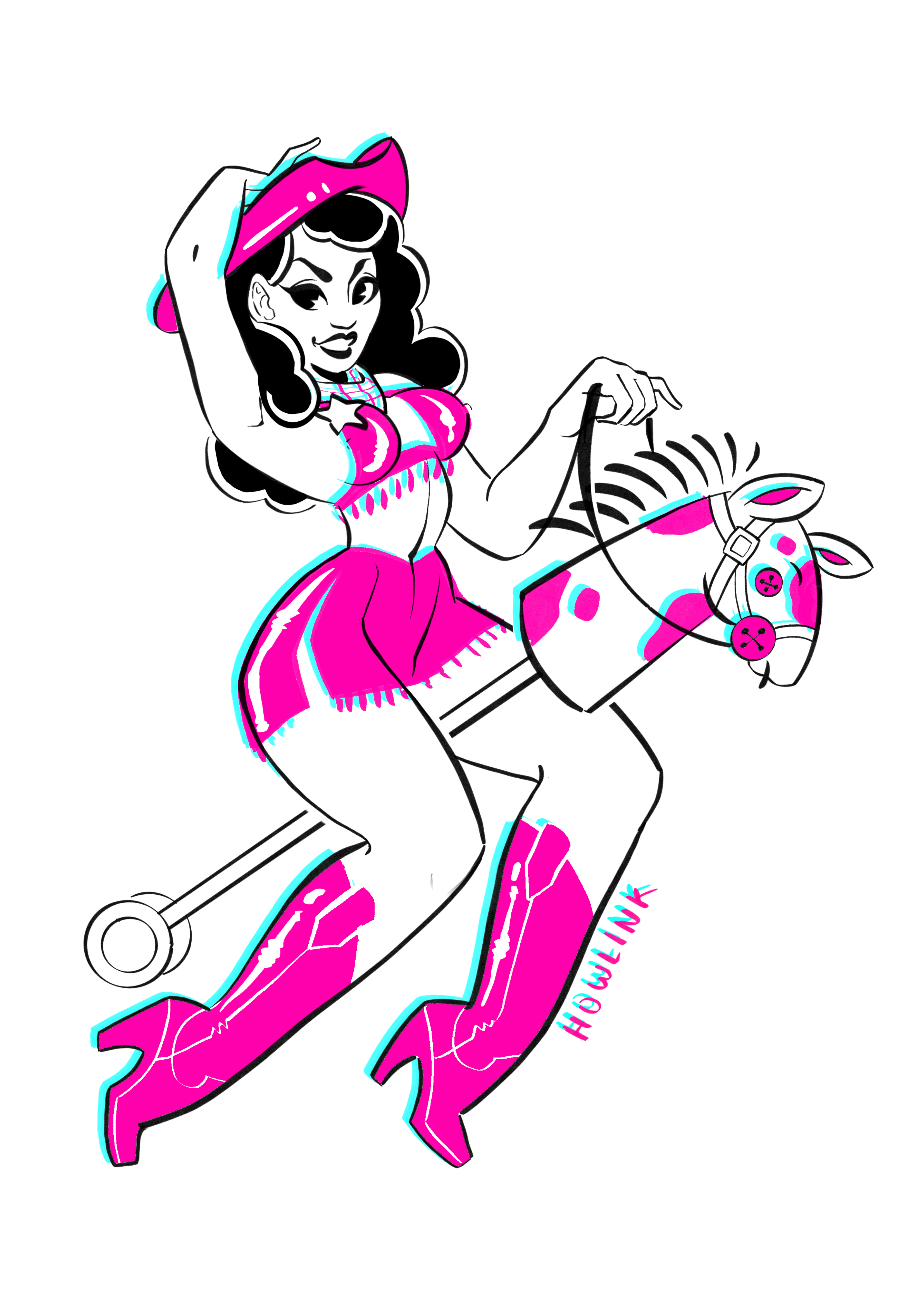 Lámina Pin up Cow Girl