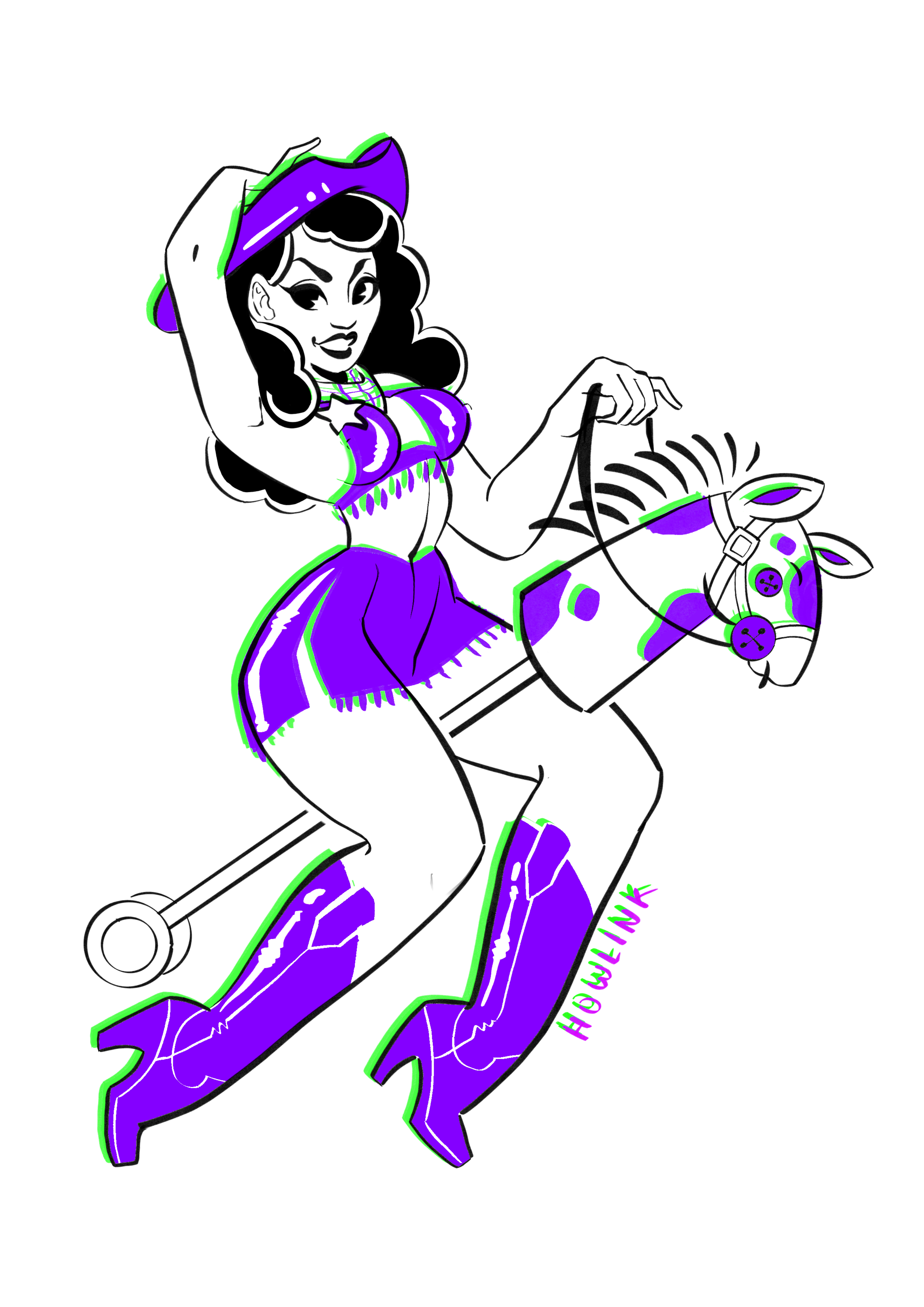 Lámina Pin up Cow Girl