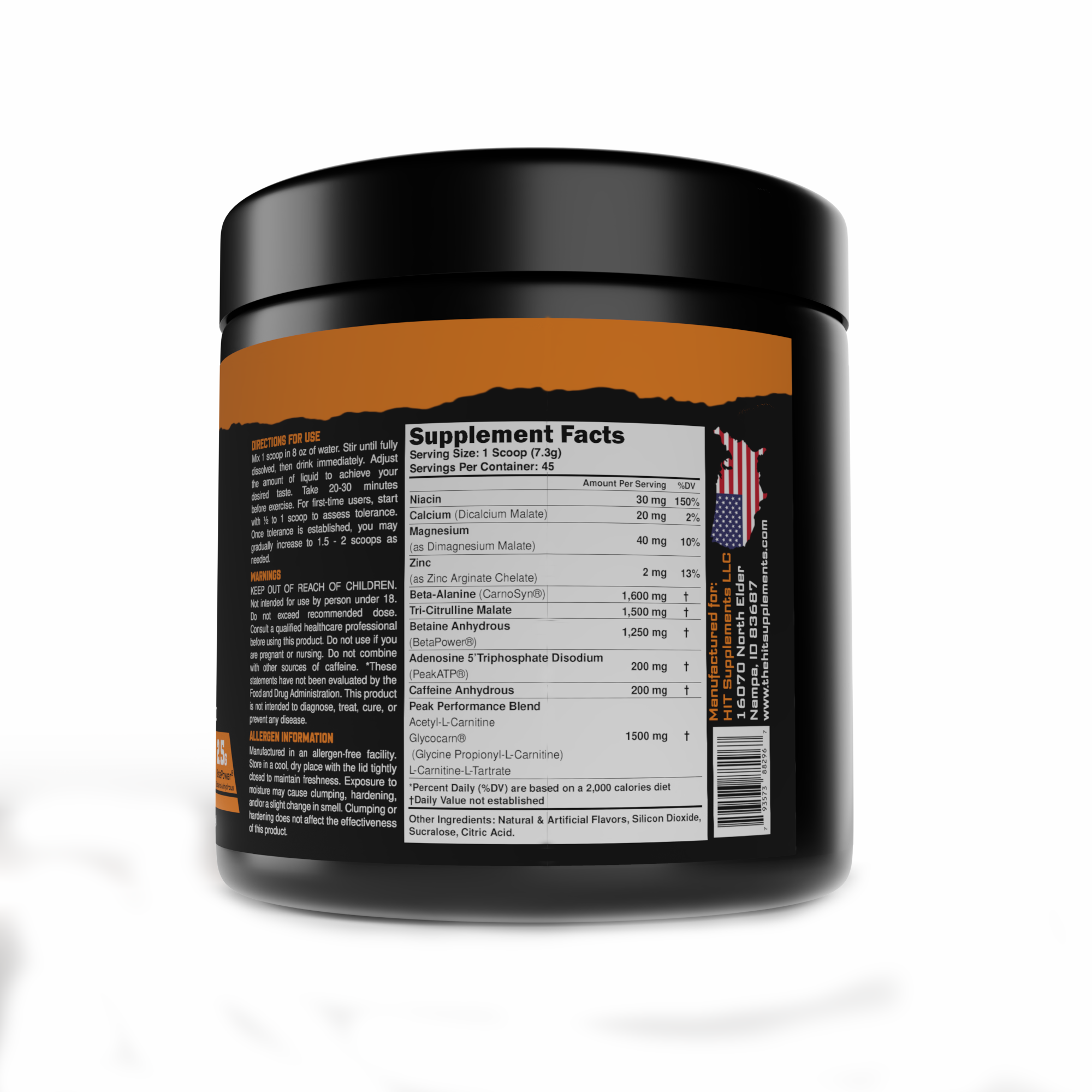 PEAK PERFORM Elite Pre-Workout Blend 11.5 oz (328.5g)