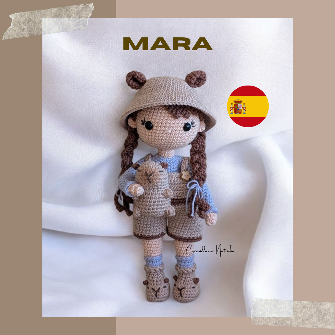 Patrón PDF Muñeca Mara + Capibara Mini – Amigurumi Paso a Paso (Español)
