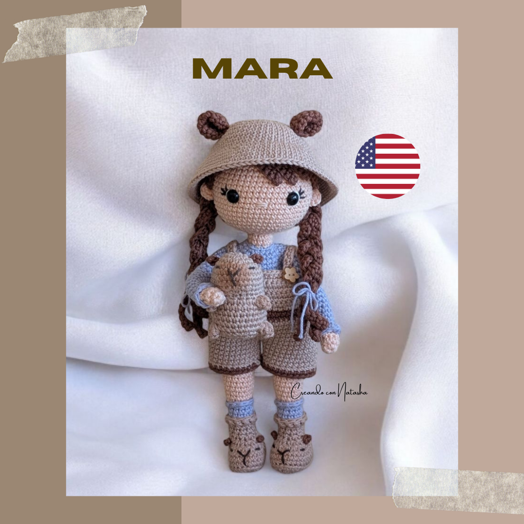 Mara Doll Crochet Pattern + Mini Capybara – Step-by-Step PDF (English)