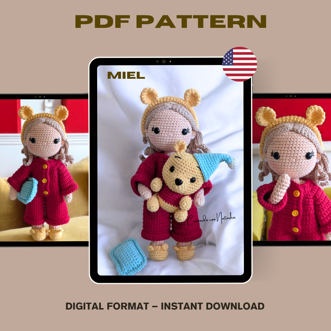 Amigurumi Doll Crochet Pattern PDF – Inspired by Winnie the Pooh