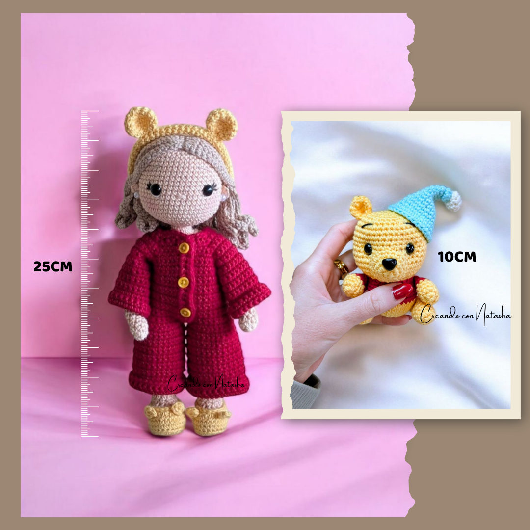 Amigurumi Doll Crochet Pattern PDF – Inspired by Winnie the Pooh