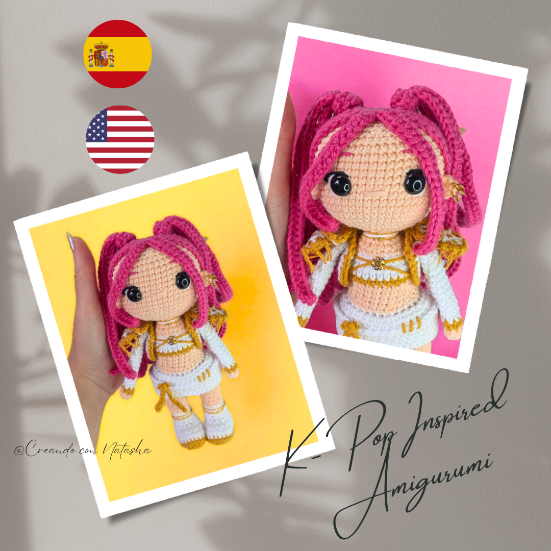 Crochet pattern kpop demon hunter Mira chibi doll pdf digital download
