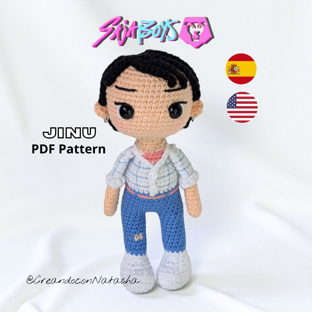 Crochet pattern kpop demon hunter Jinu chibi doll pdf digital download - Saja Boys