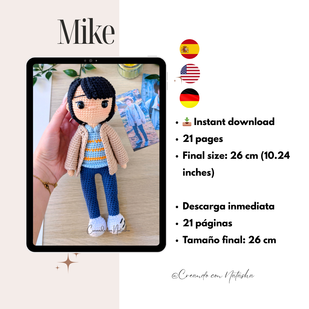 Eleven & Mike Crochet Pattern Bundle – Stranger Things Amigurumi PDF (ES, EN, DE)
