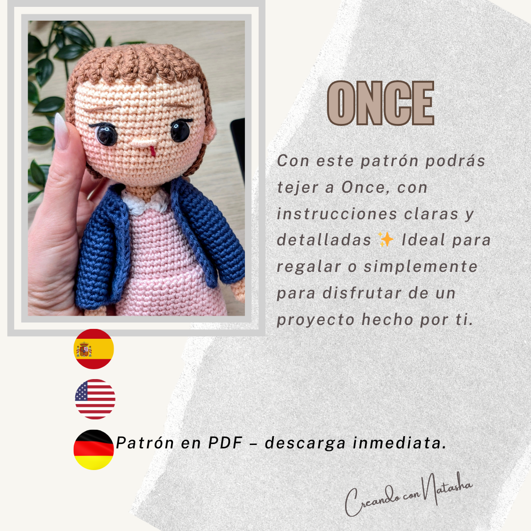 Eleven Amigurumi Crochet Pattern PDF – Digital Download (ES, EN, DE)