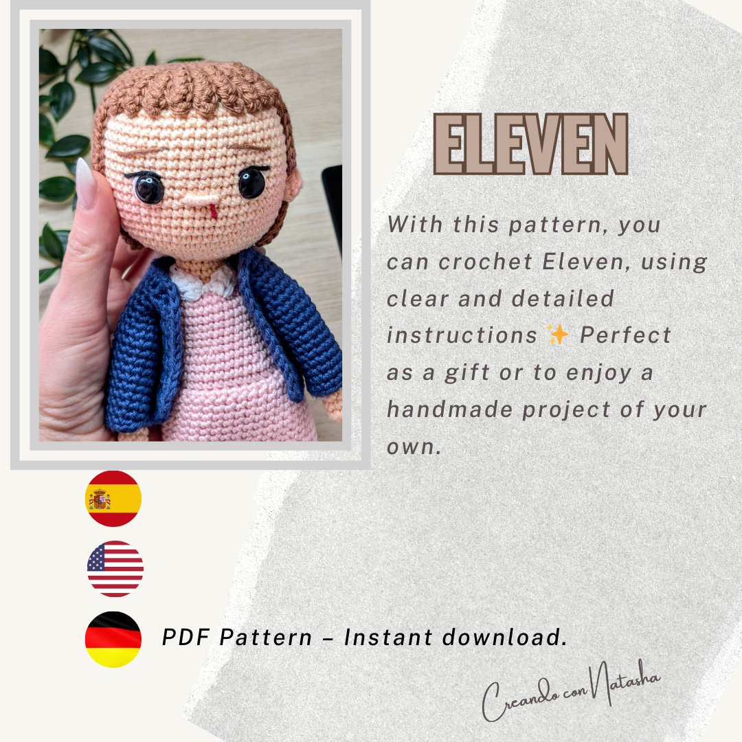 Eleven Amigurumi Crochet Pattern PDF – Digital Download (ES, EN, DE)