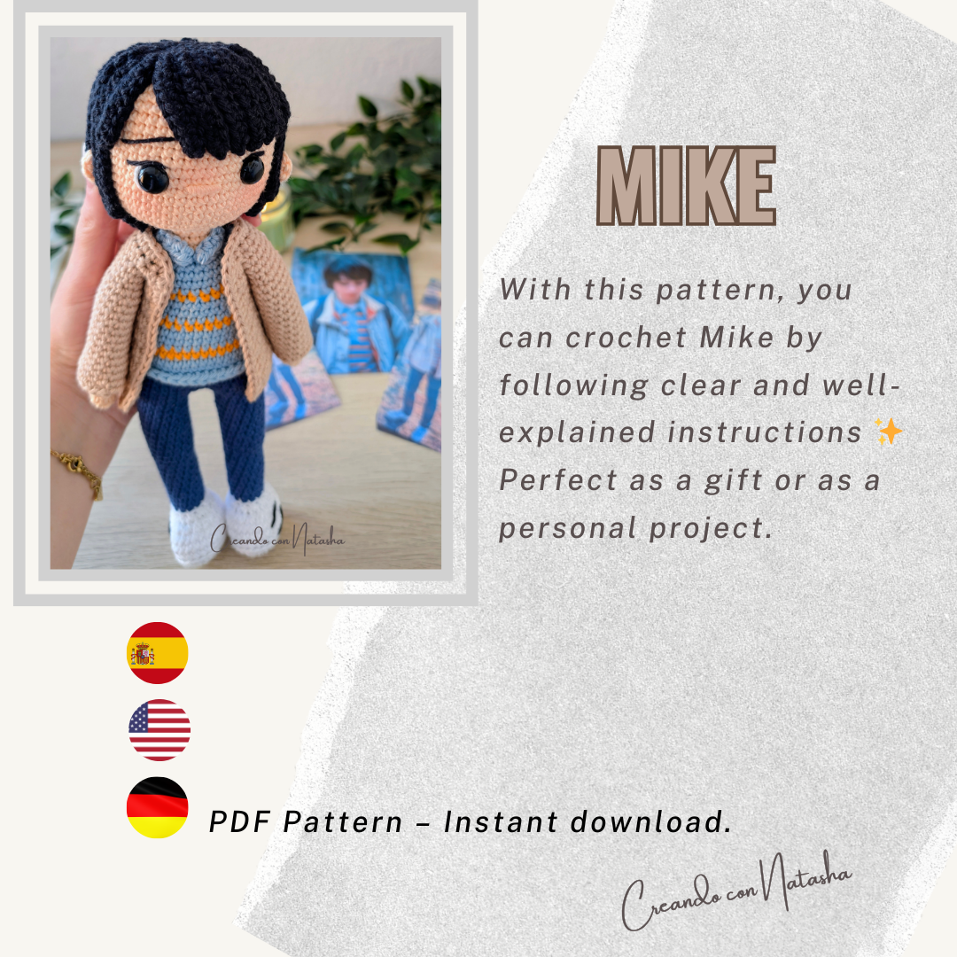 Eleven & Mike Crochet Pattern Bundle – Stranger Things Amigurumi PDF (ES, EN, DE)