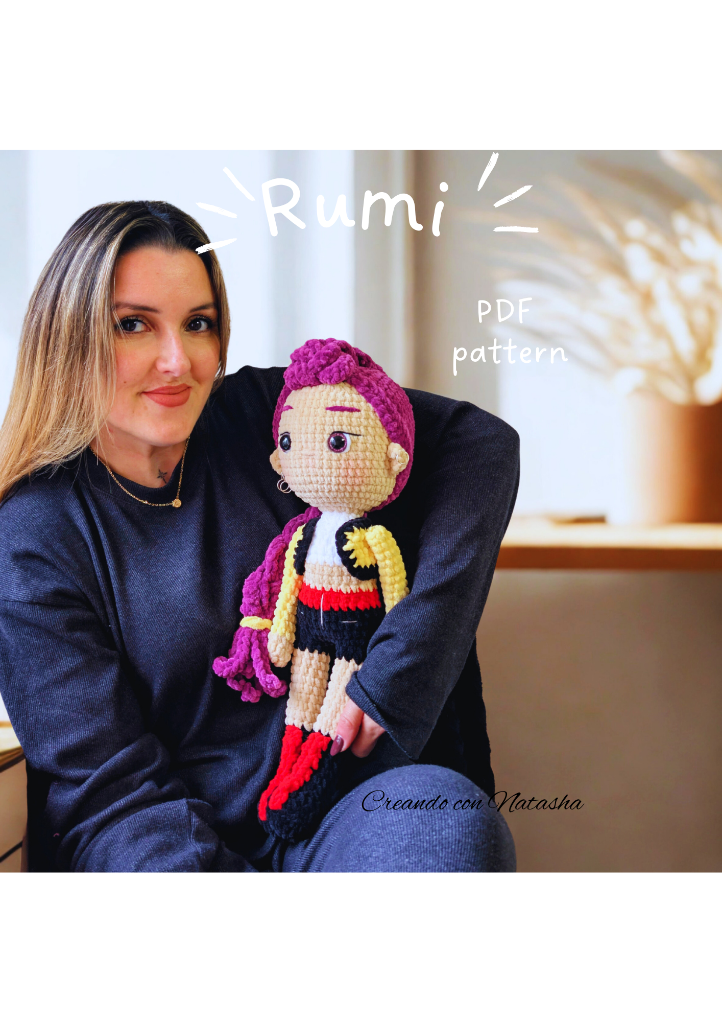 RUMI – Muñeca Amigurumi de 45 cm (Patrón PDF)