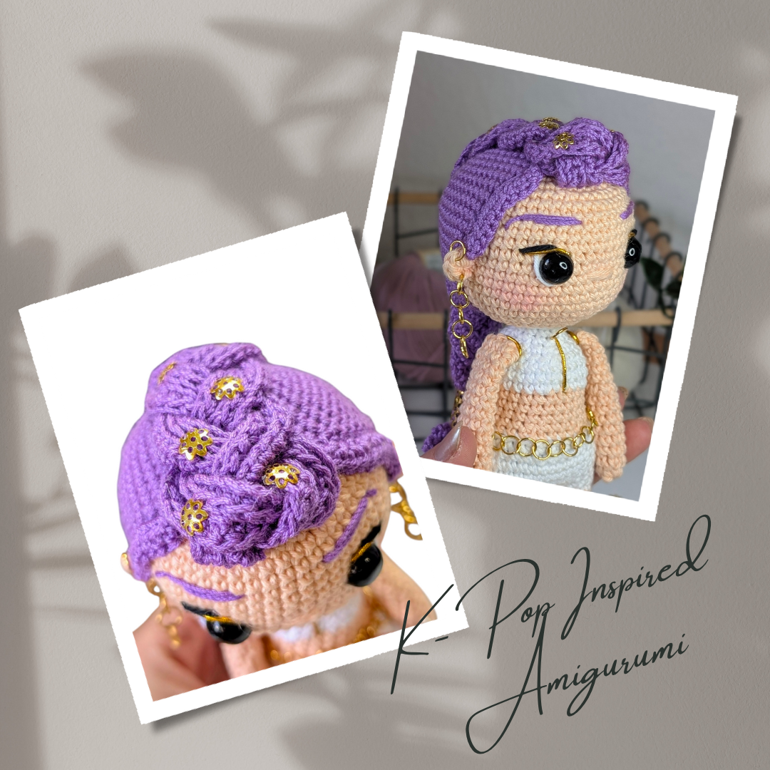 Amigurumi Pattern KPOP Demon Hunter Rumi – Chibi Crochet Doll PDF – KPOP Doll Crochet Pattern – Amigurumi Rumi Guerreras K-Pop