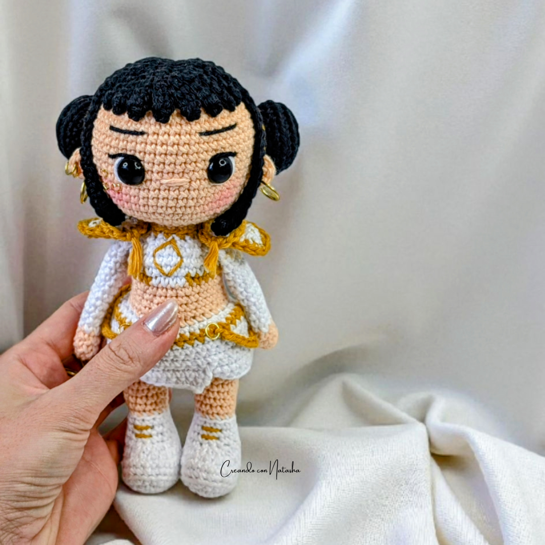 Amigurumi Pattern KPOP Demon Hunter Zoey – Chibi Crochet Doll PDF – KPOP Doll Crochet Pattern – Digital Download