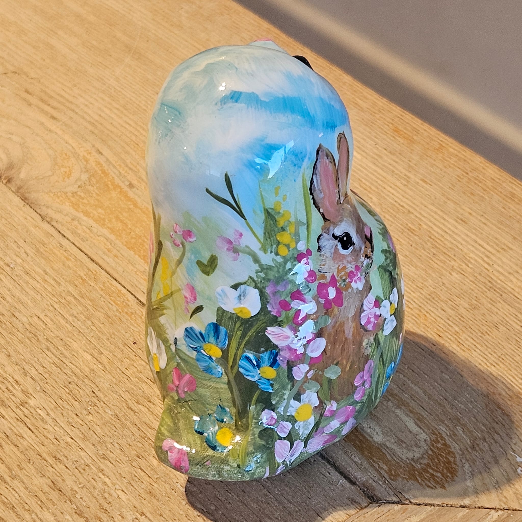 Taille Médium lapin et fleurs