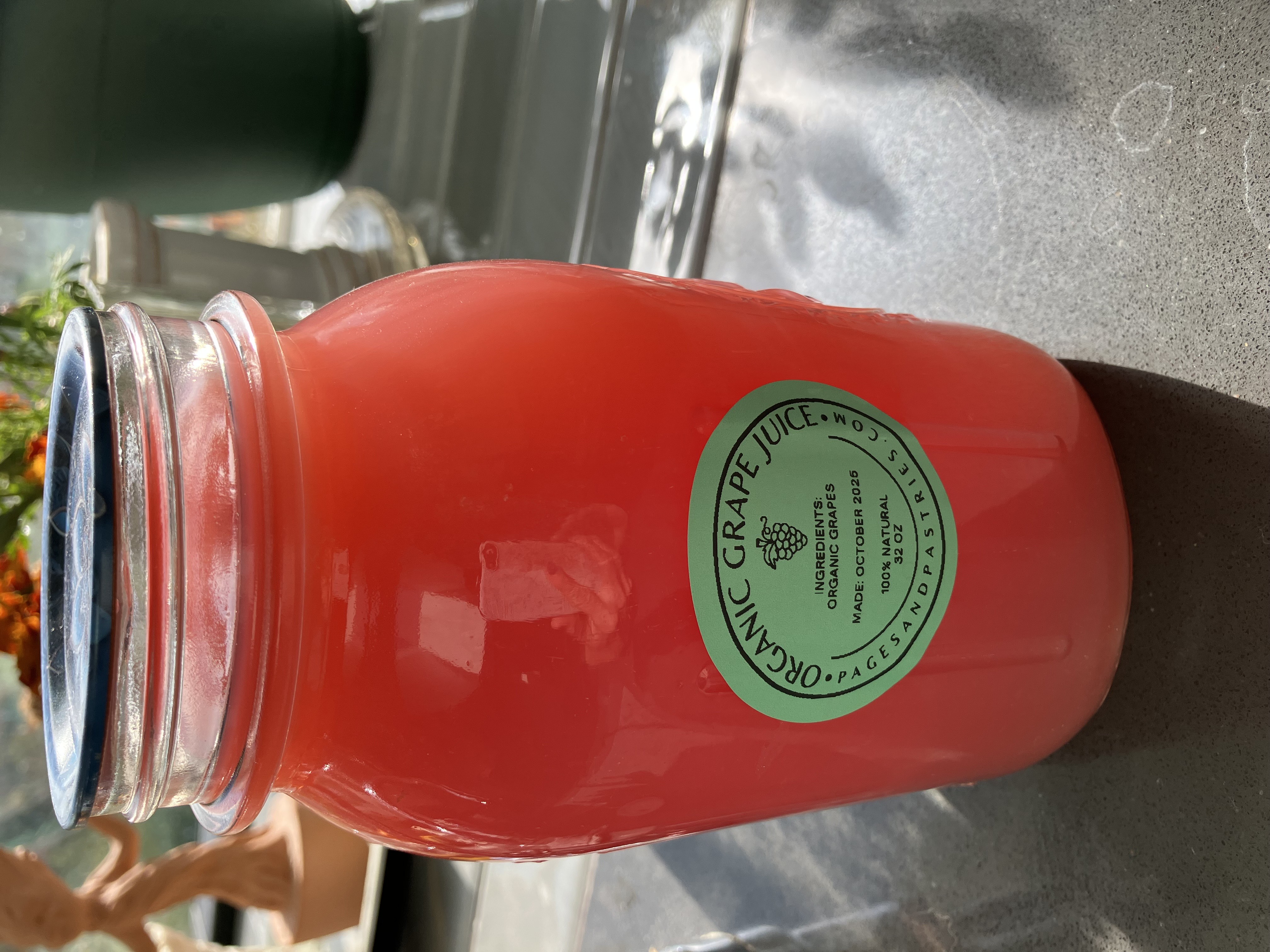 Organic Pink Grape Juice, Quart